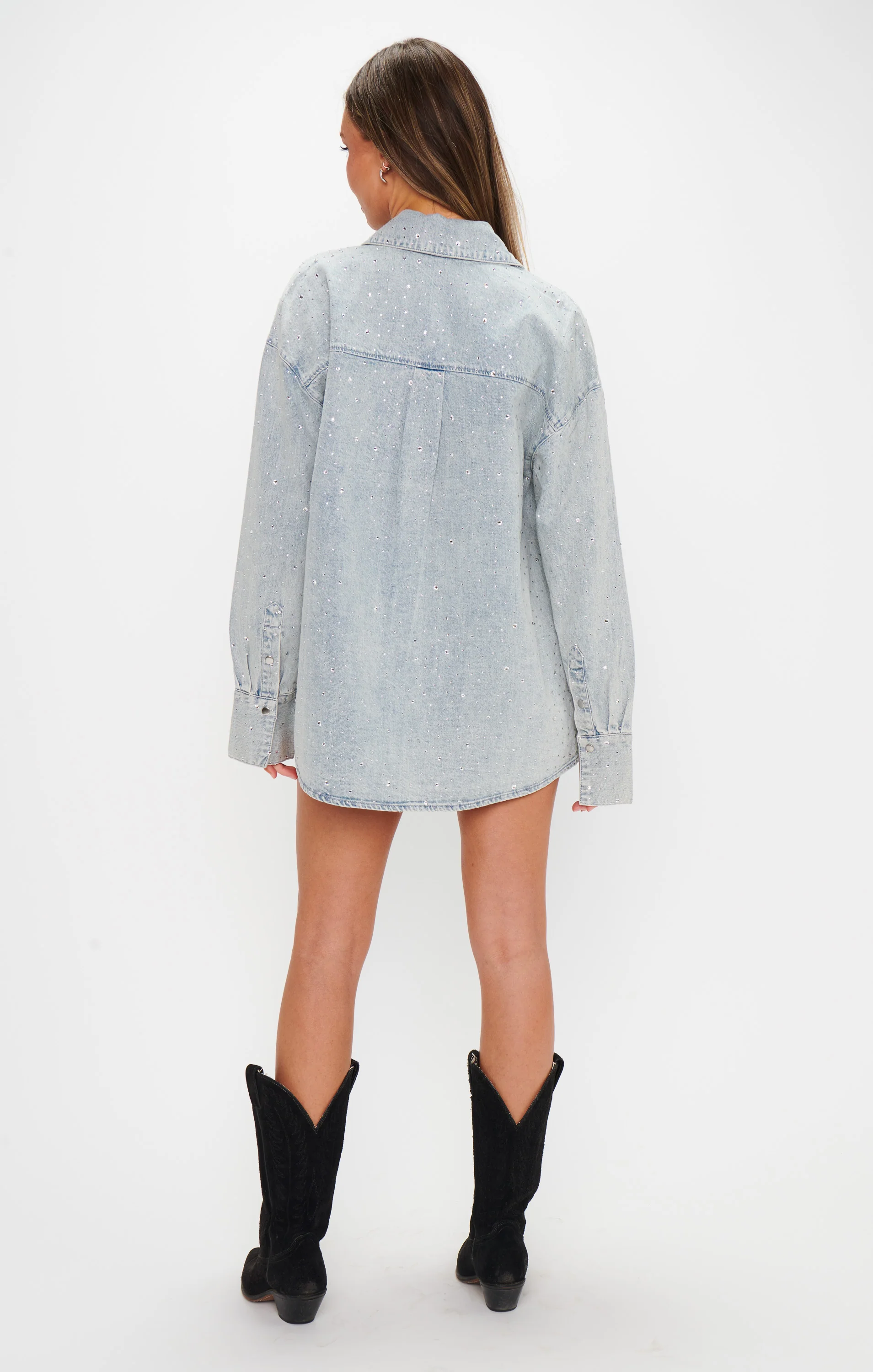 Lincoln Shirt Jacket ~ Embellished Light Indigo - Image 3