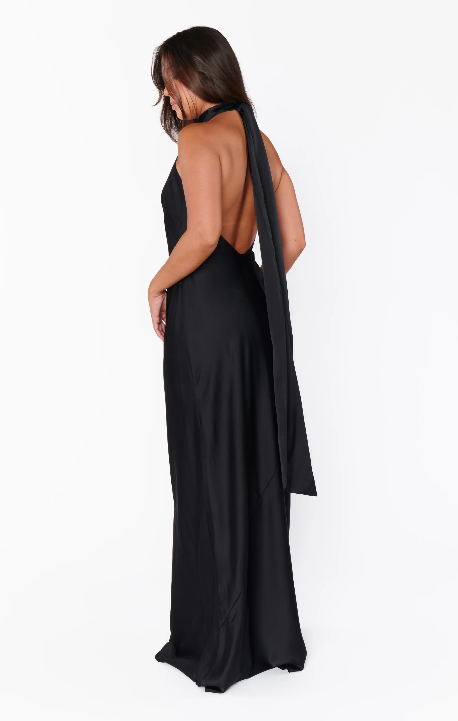 Lisa Maxi Dress ~ Black Luxe Satin - Image 11