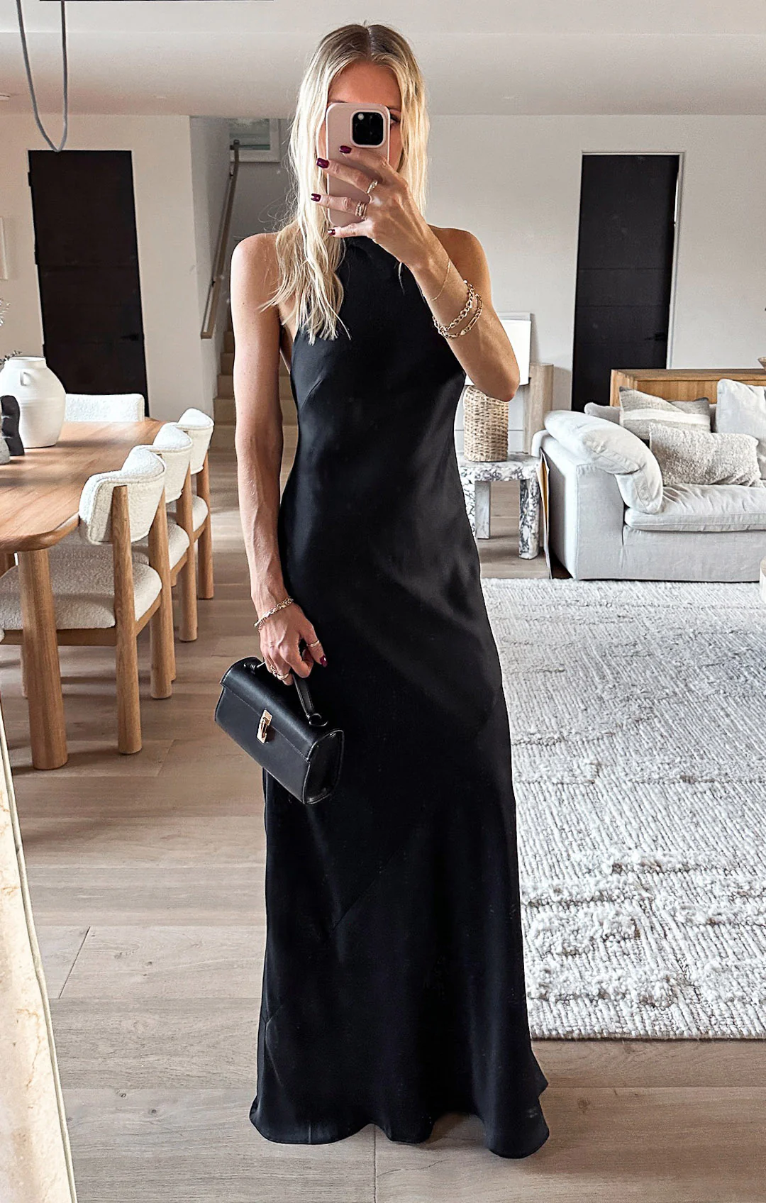 Lisa Maxi Dress ~ Black Luxe Satin - Image 4