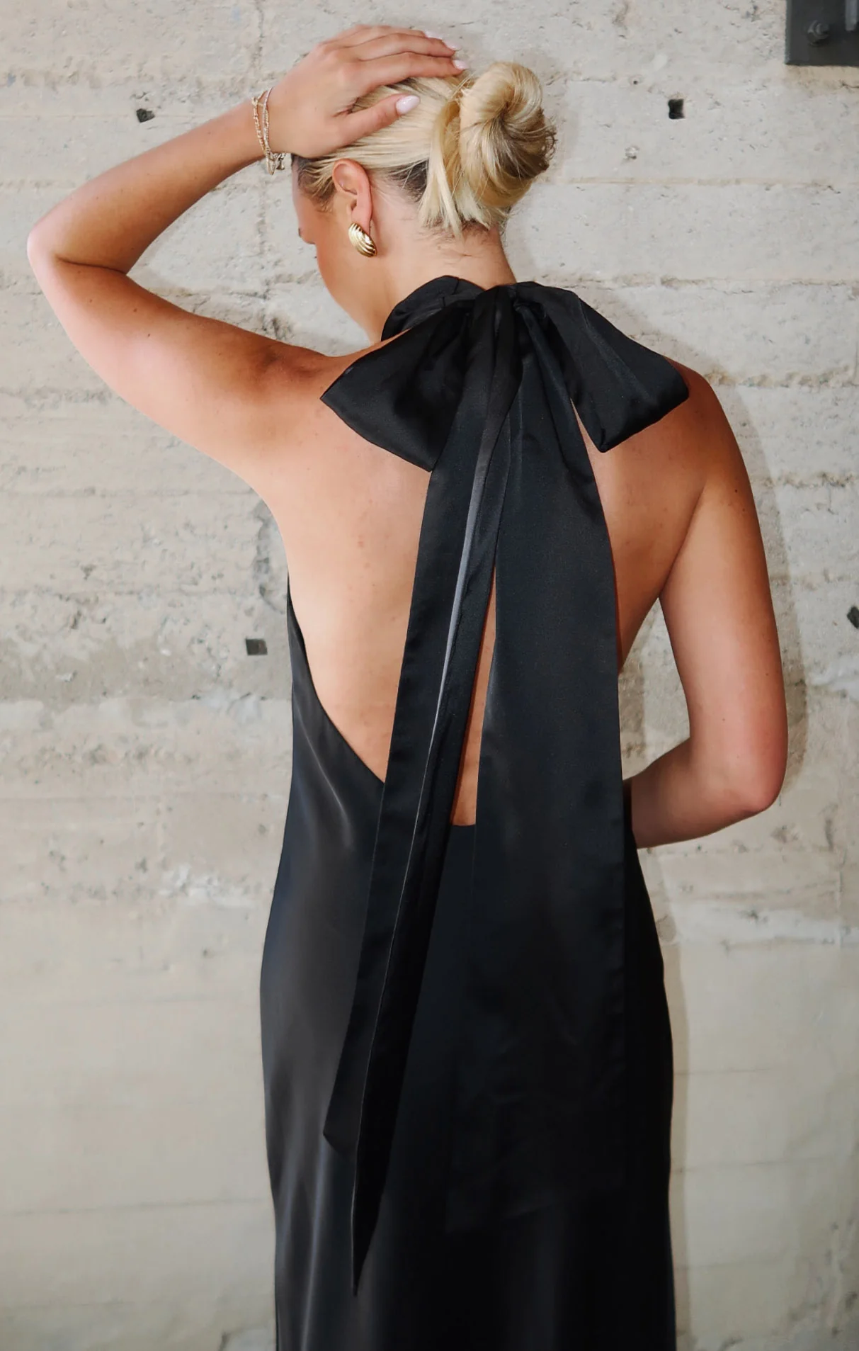 Lisa Maxi Dress ~ Black Luxe Satin - Image 5