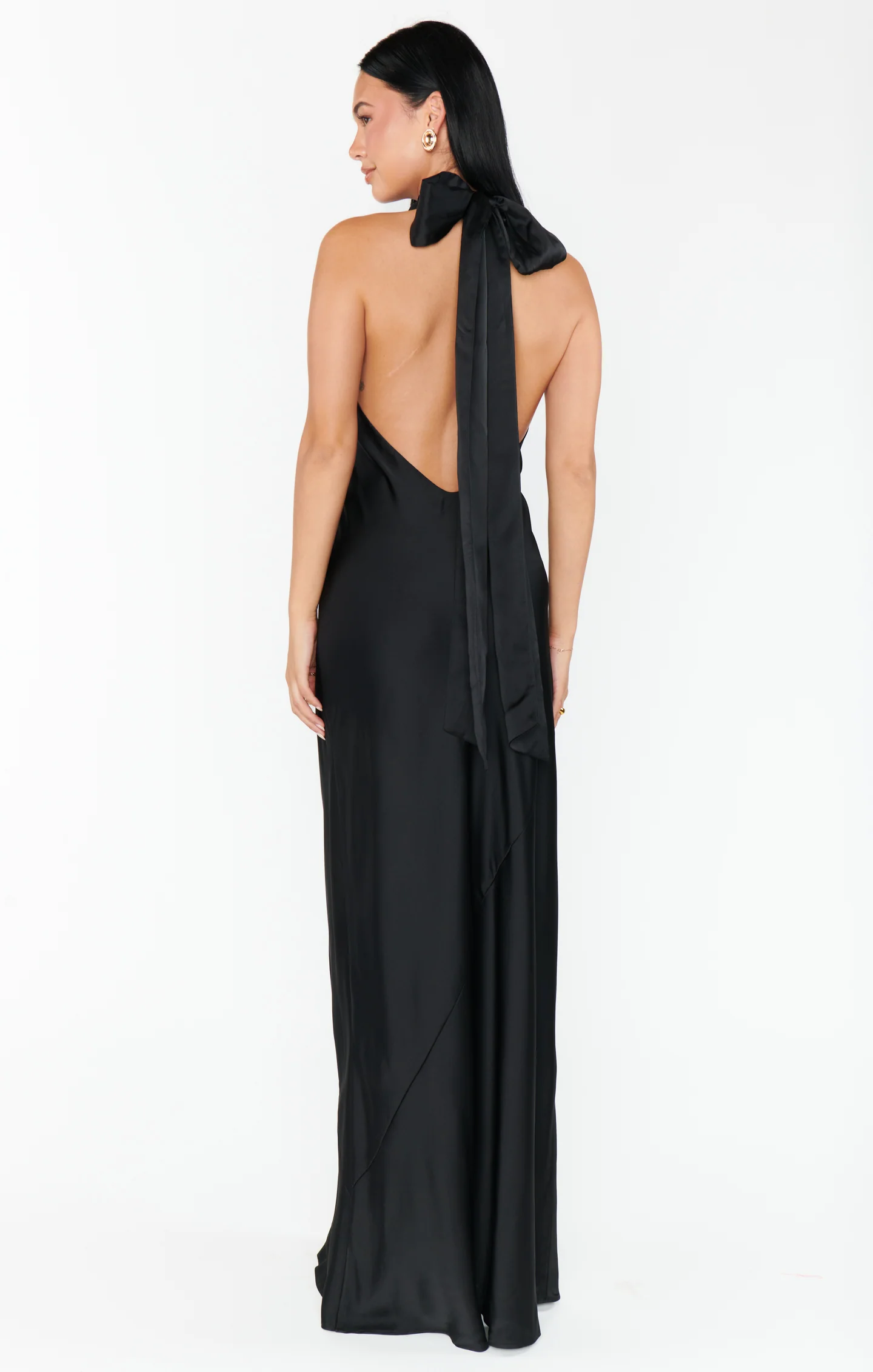 Lisa Maxi Dress ~ Black Luxe Satin - Image 7