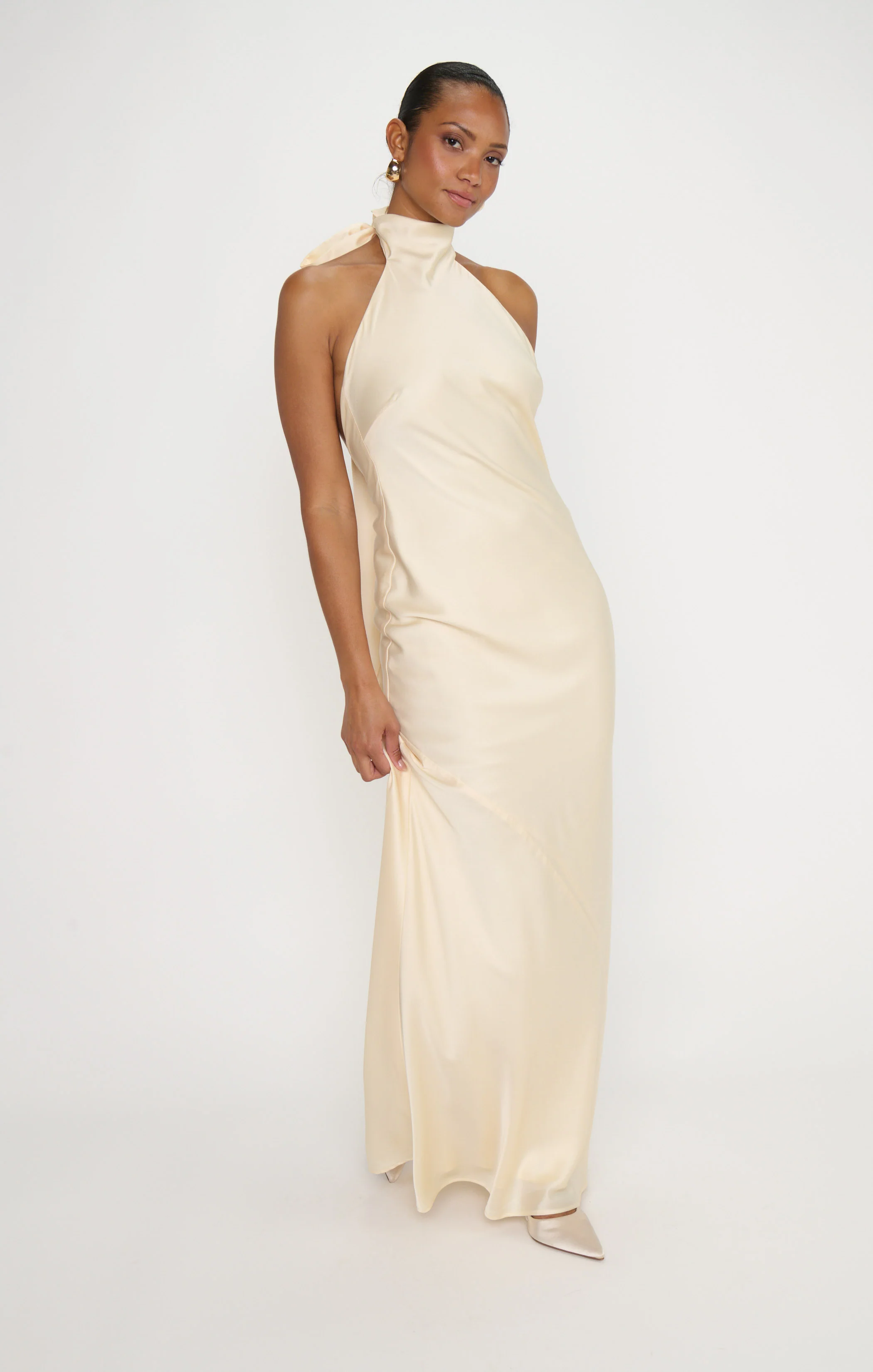 Lisa Maxi Dress ~ Buttercream Luxe Satin - Image 3