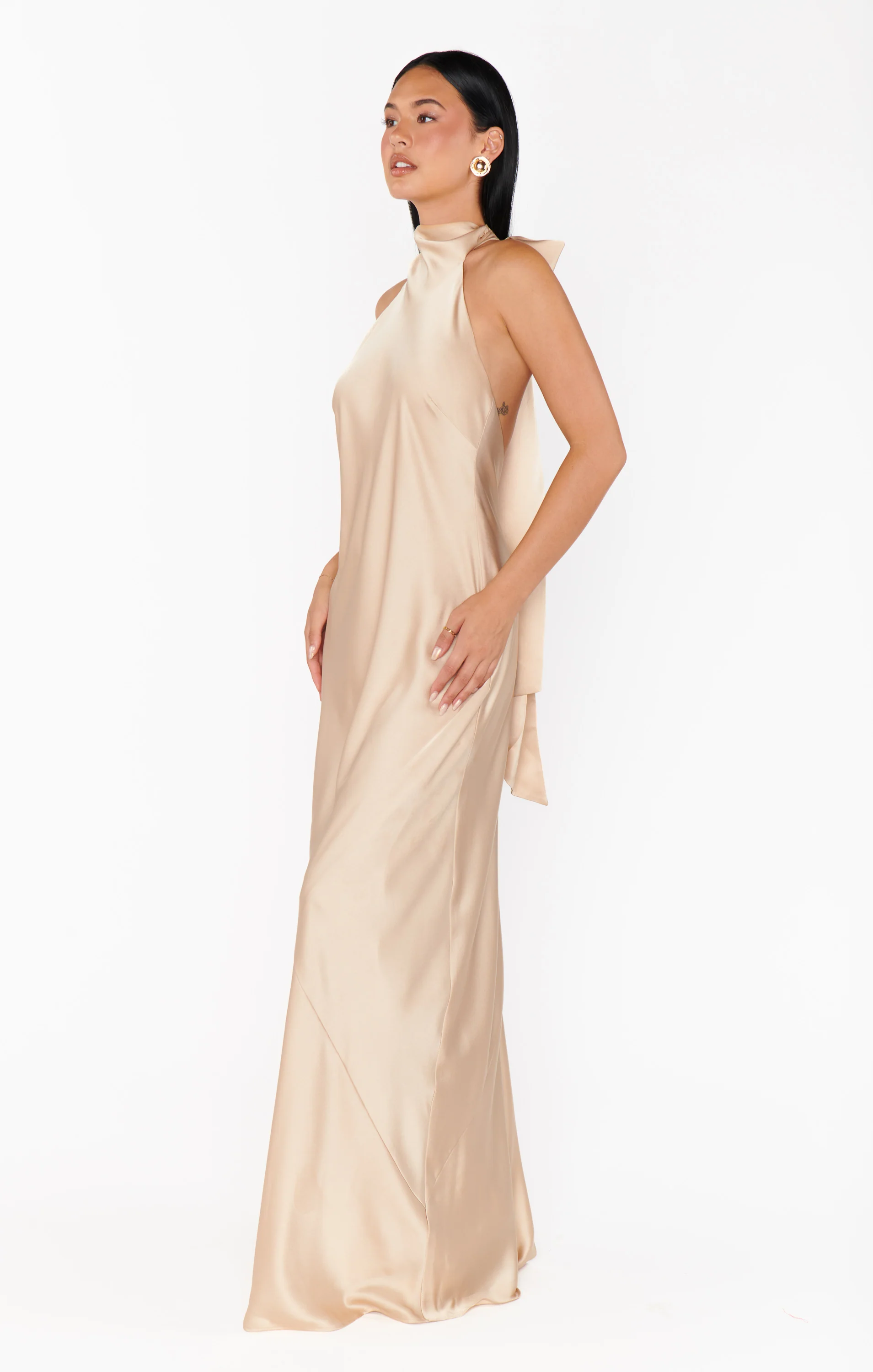 Lisa Maxi Dress ~ Champagne Luxe Satin - Image 10