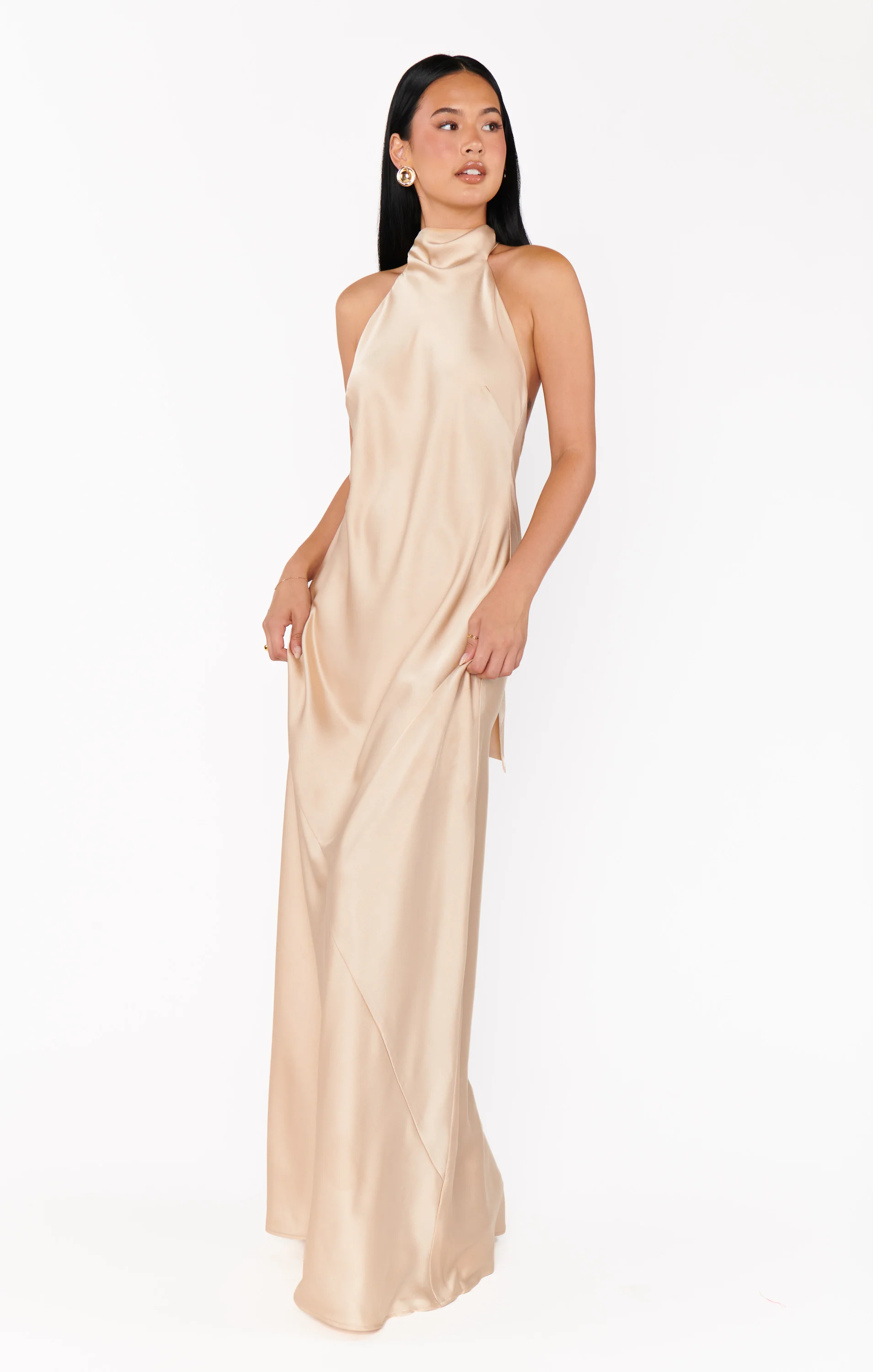 Lisa Maxi Dress ~ Champagne Luxe Satin - Image 14