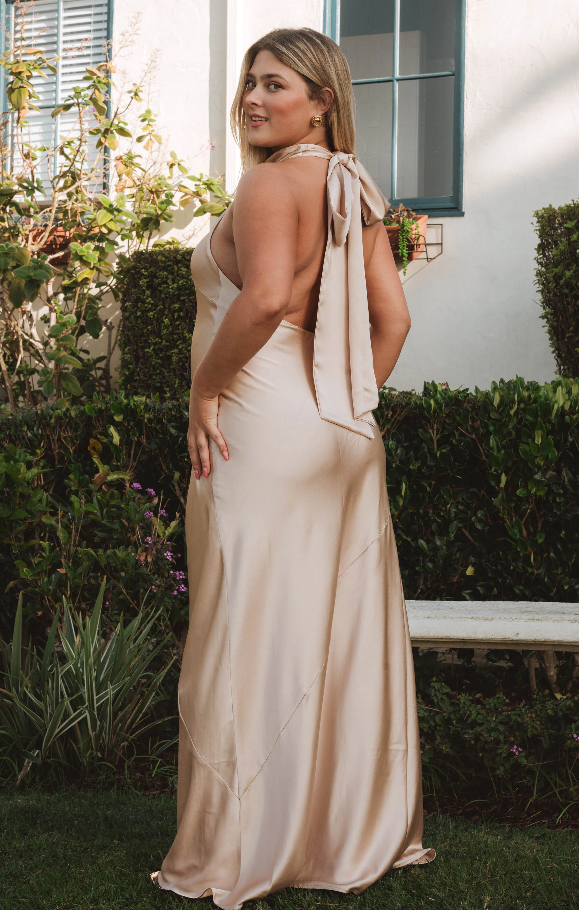 Lisa Maxi Dress ~ Champagne Luxe Satin - Image 3