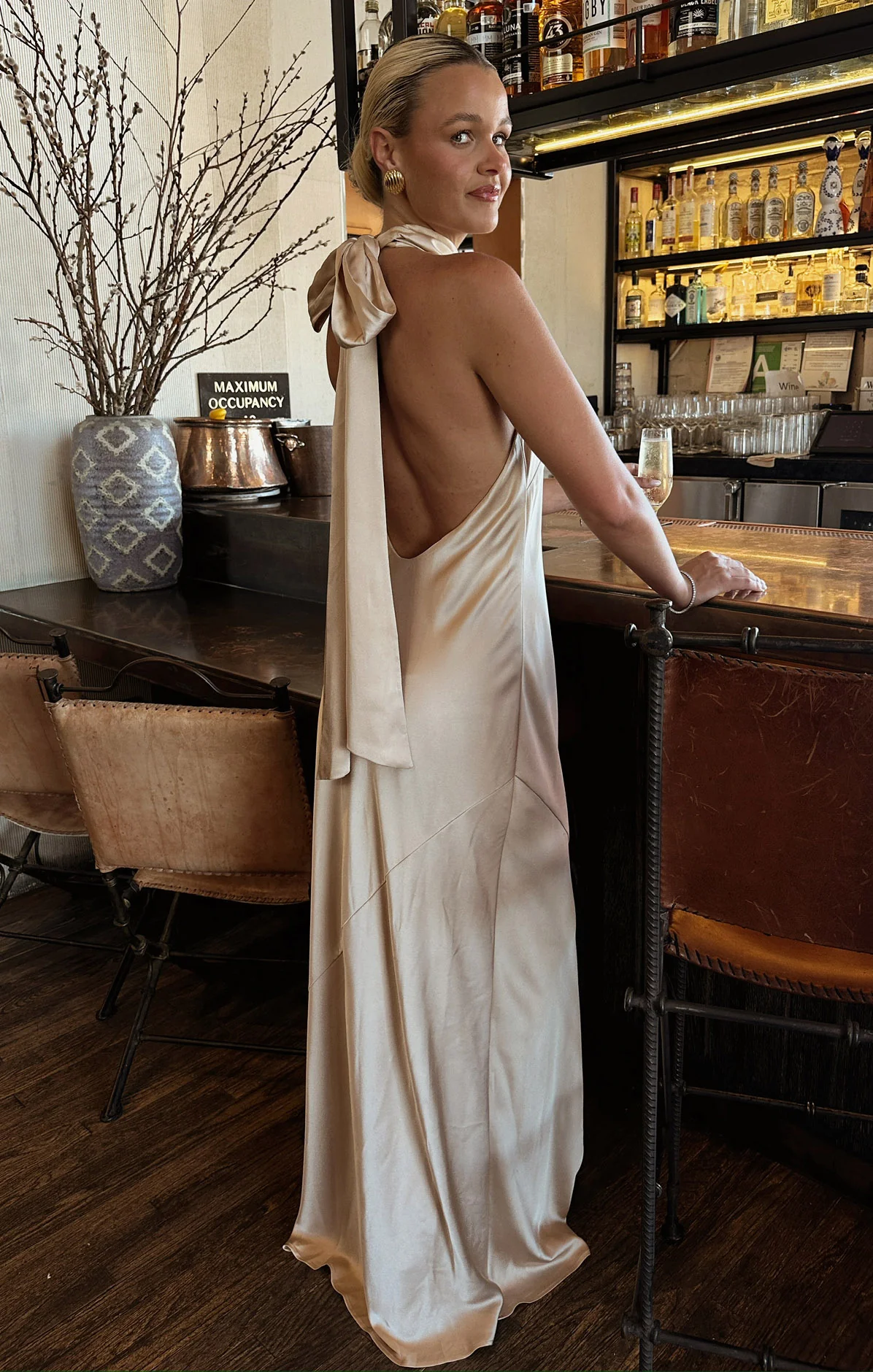 Lisa Maxi Dress ~ Champagne Luxe Satin - Image 8