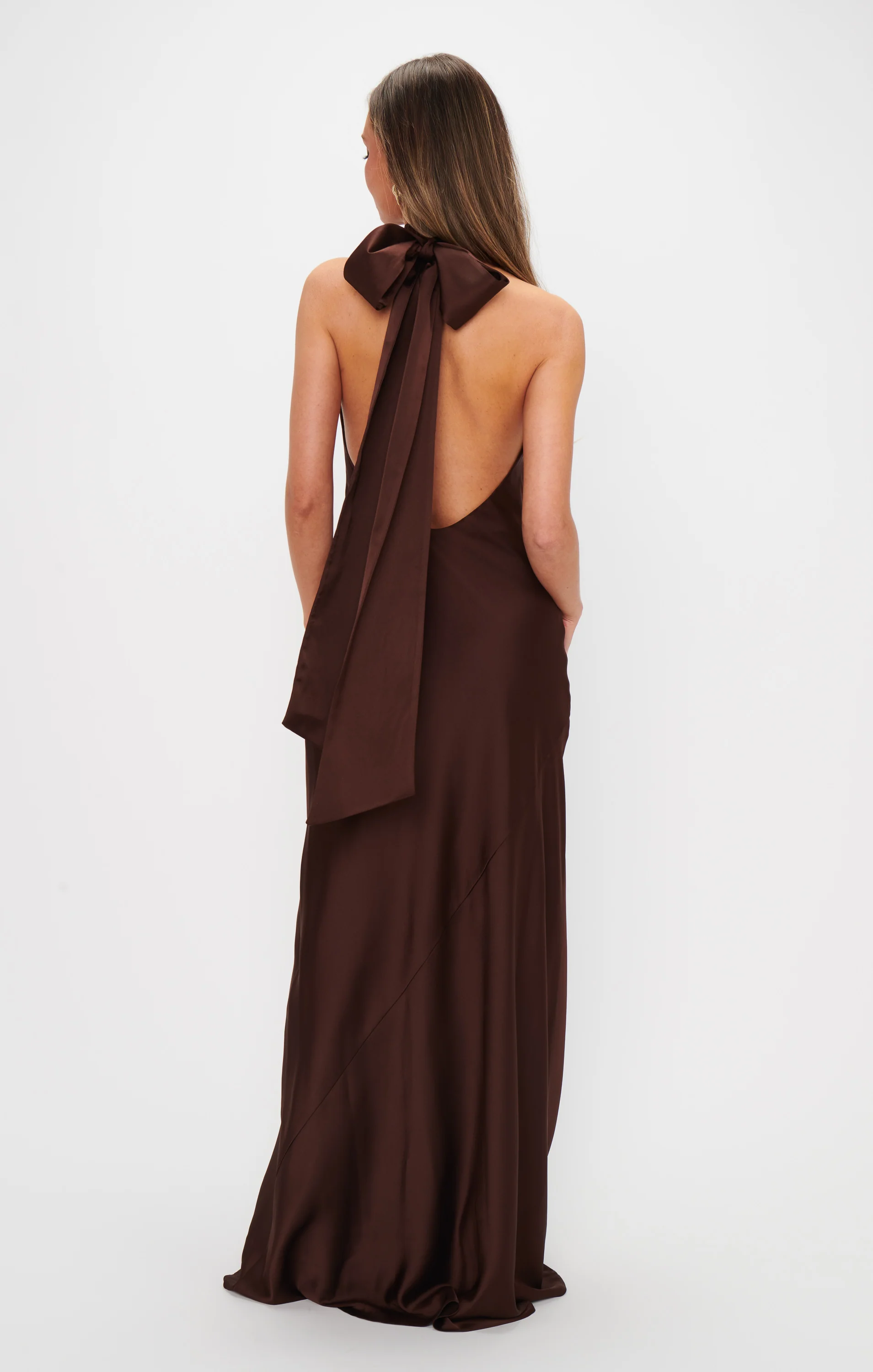 Lisa Maxi Dress ~ Chocolate Luxe Satin - Image 4
