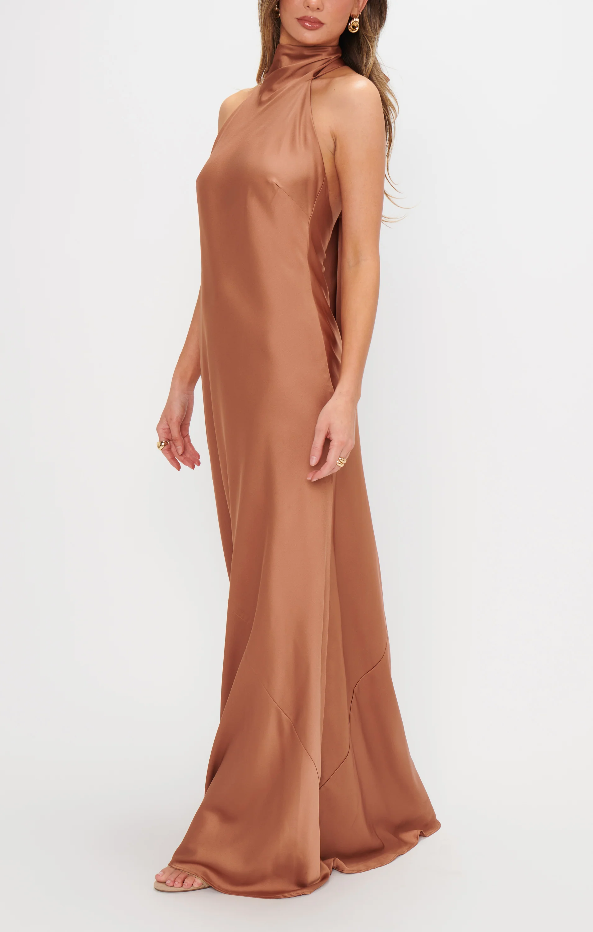 Lisa Maxi Dress ~ Copper Luxe Satin - Image 3