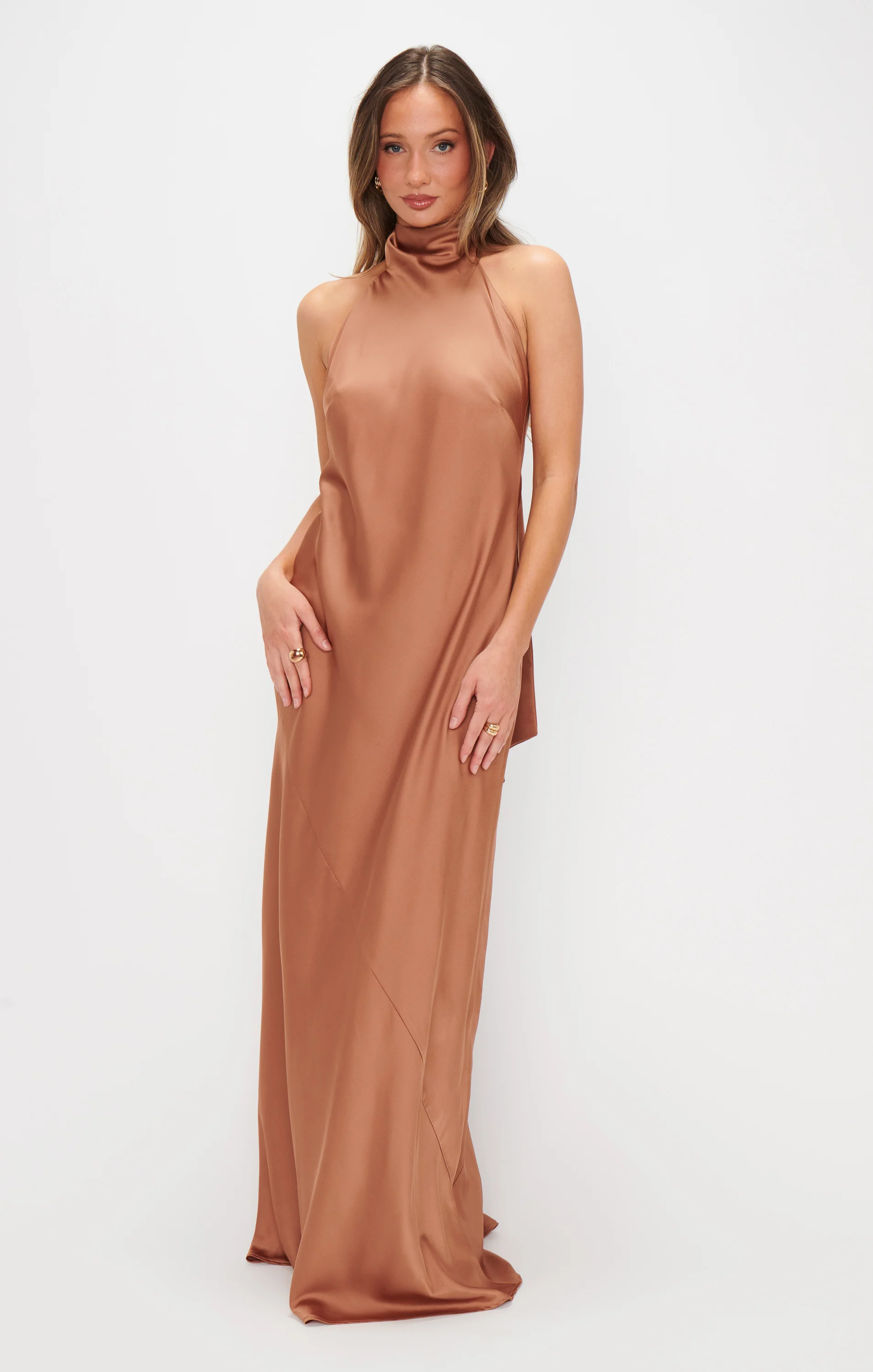 Lisa Maxi Dress ~ Copper Luxe Satin - Image 4
