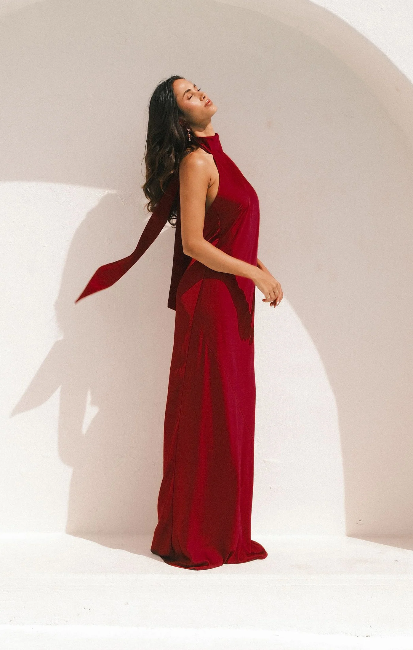 Lisa Maxi Dress ~ Cranberry Luxe Satin - Image 3