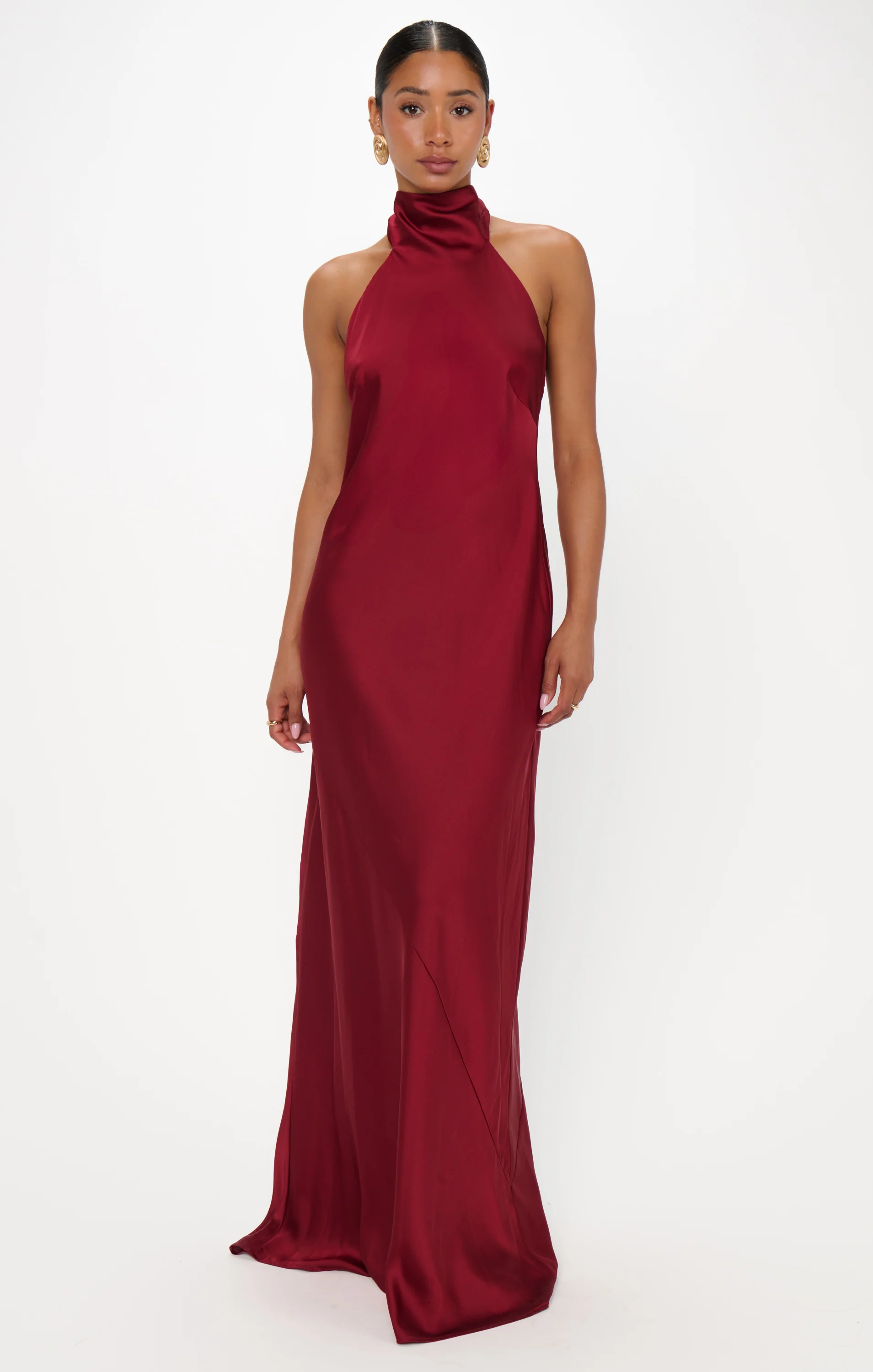 Lisa Maxi Dress ~ Cranberry Luxe Satin - Image 4