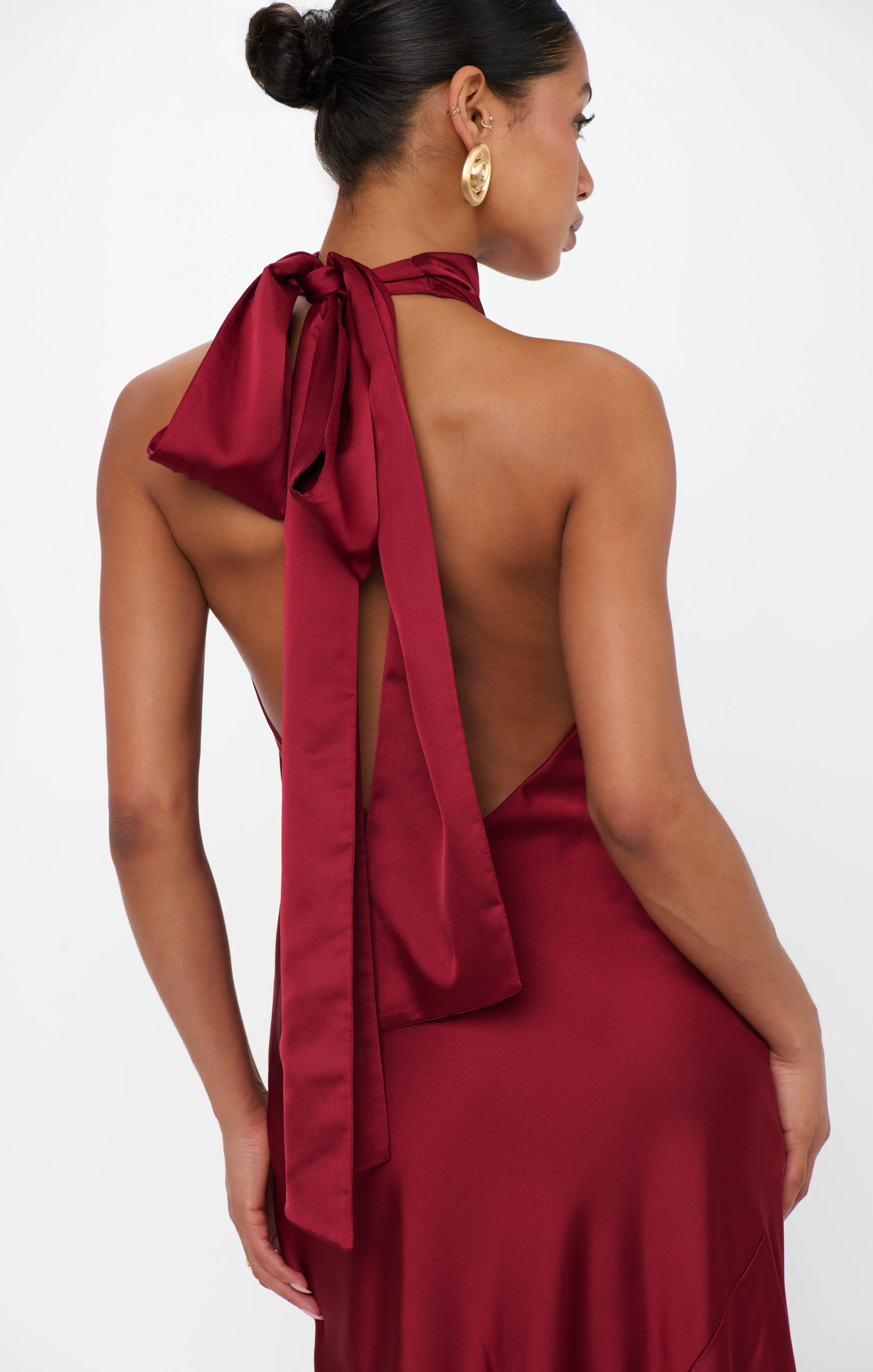 Lisa Maxi Dress ~ Cranberry Luxe Satin - Image 5