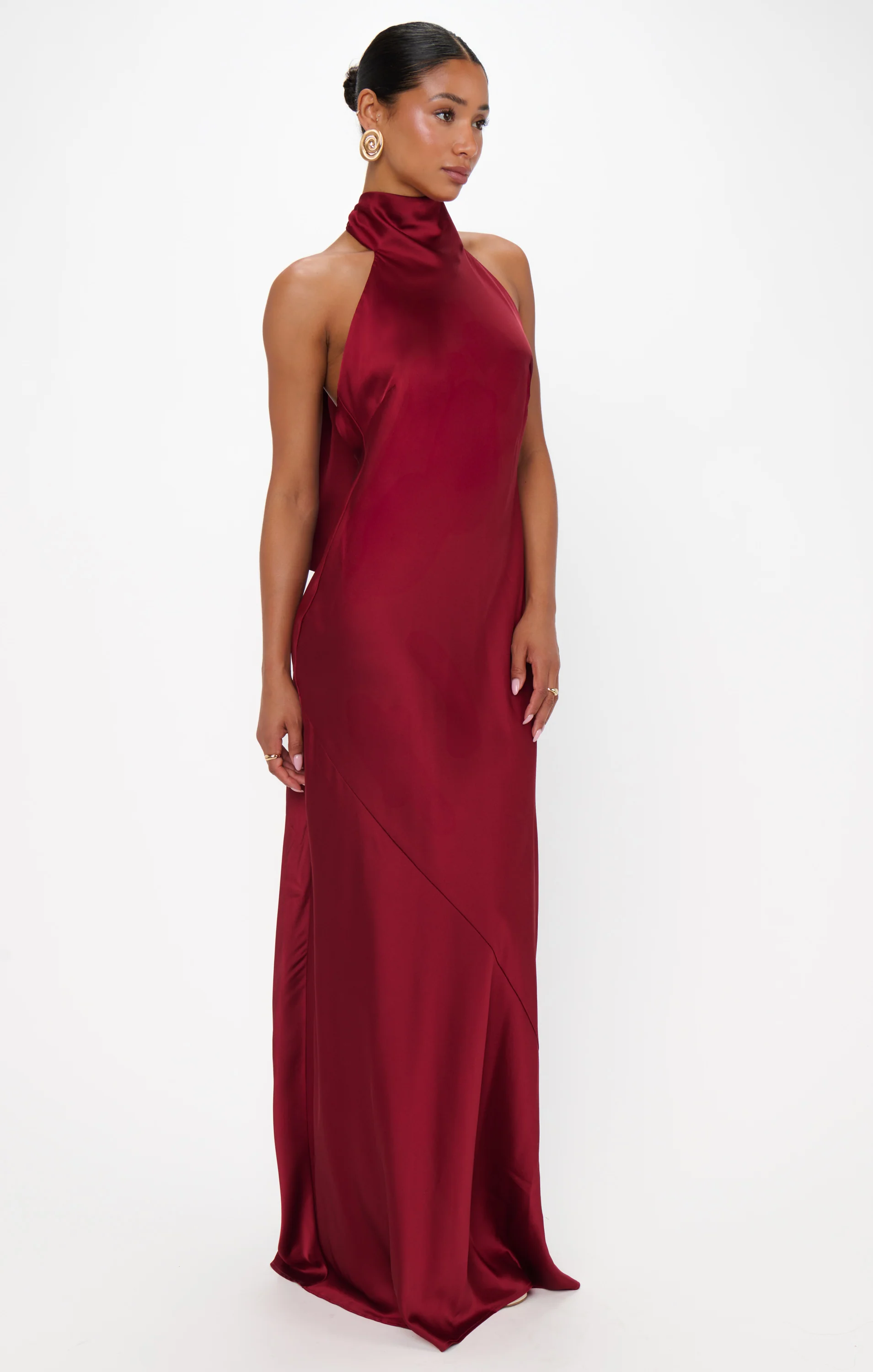 Lisa Maxi Dress ~ Cranberry Luxe Satin - Image 7