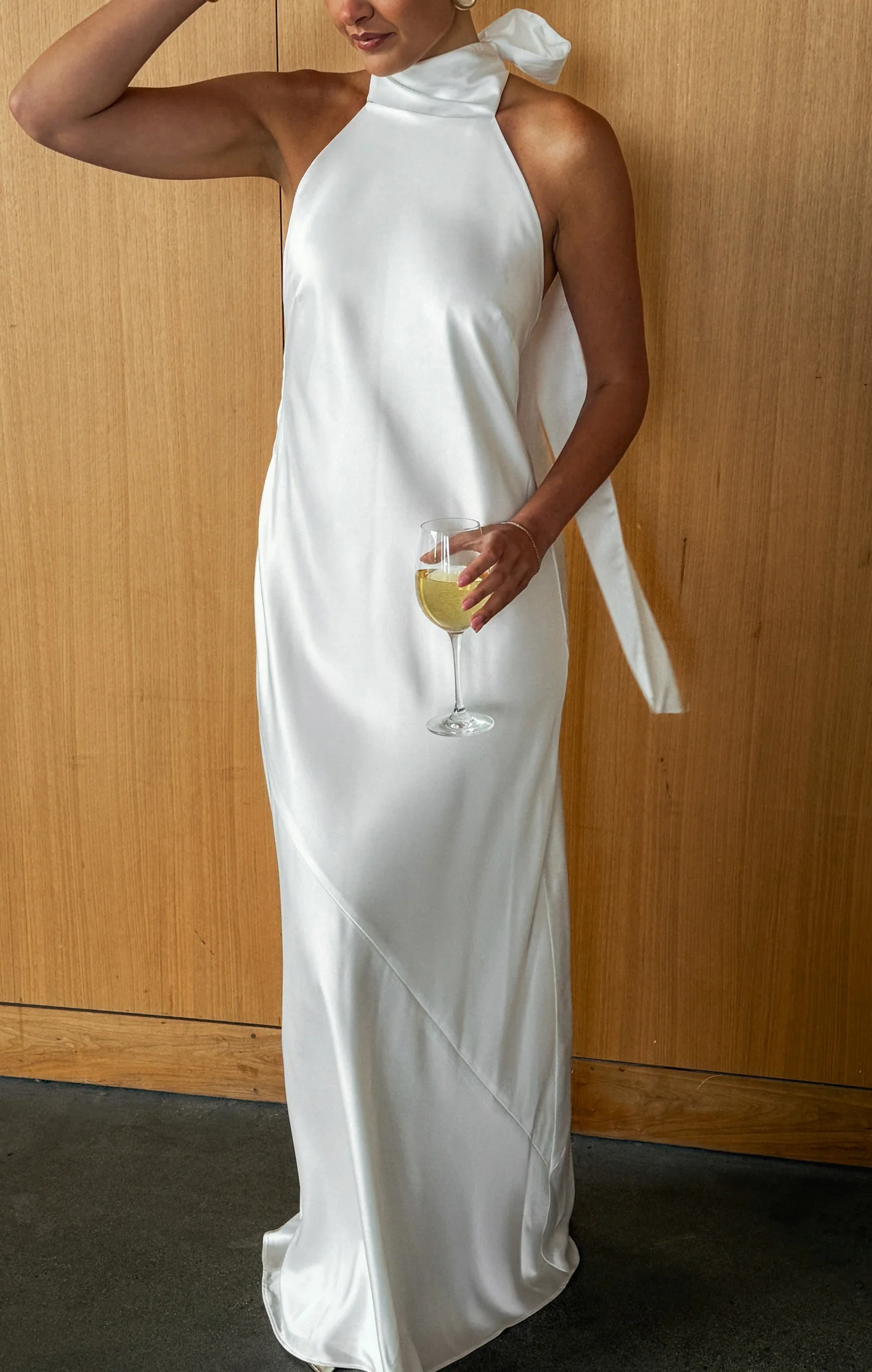 Lisa Maxi Dress ~ Ivory Luxe Satin - Image 11