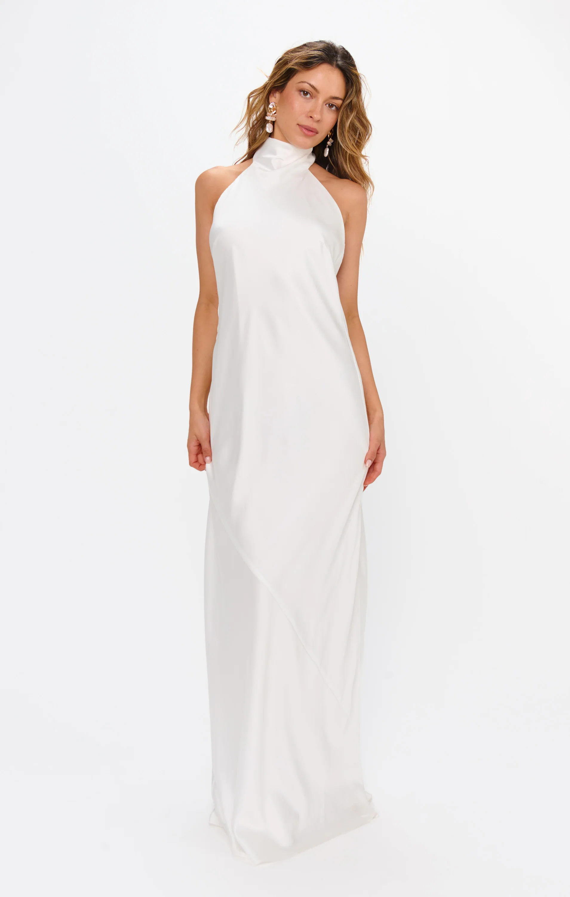 Lisa Maxi Dress ~ Ivory Luxe Satin - Image 6