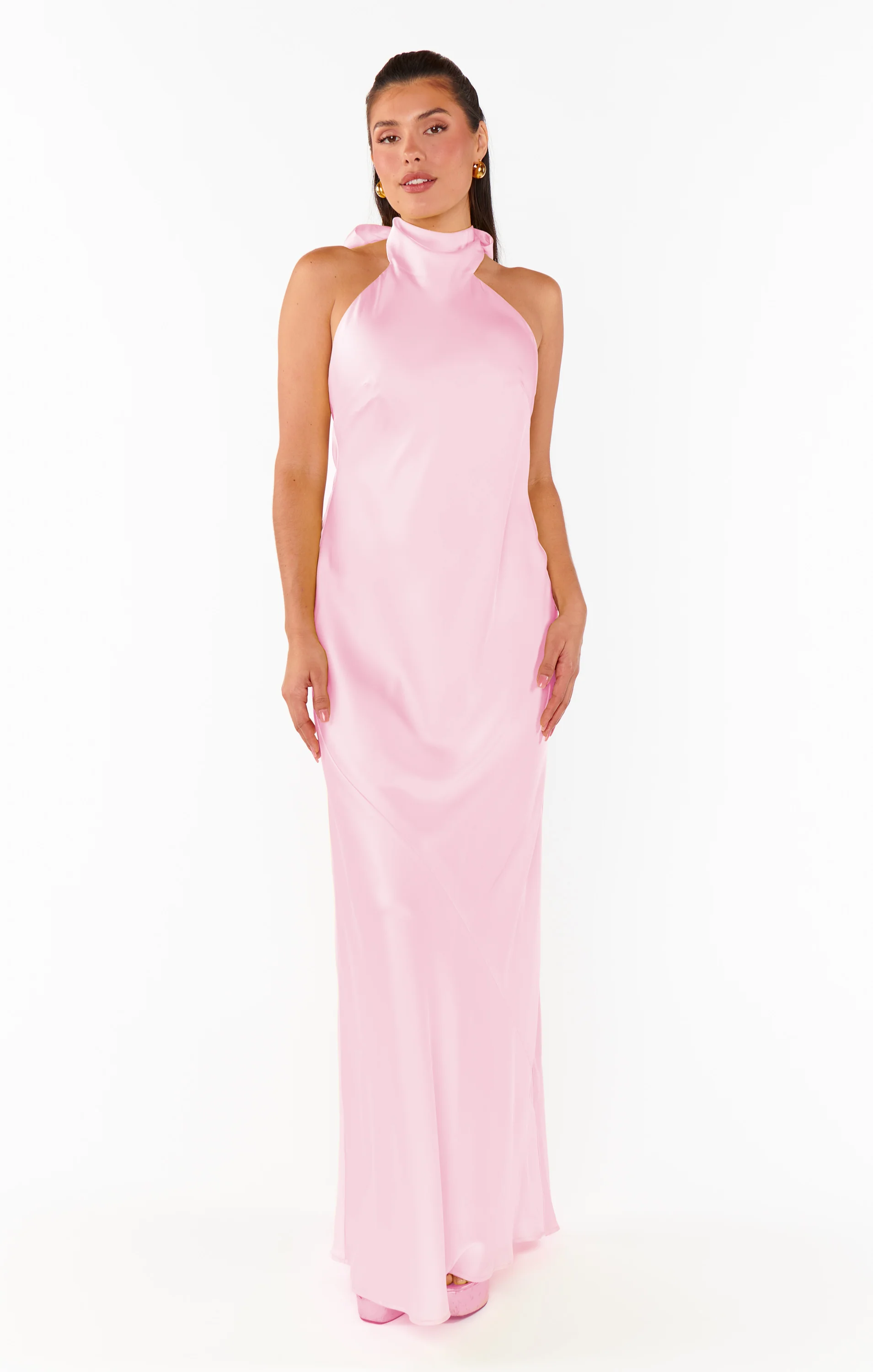 Lisa Maxi Dress ~ Light Pink Luxe Satin - Image 3