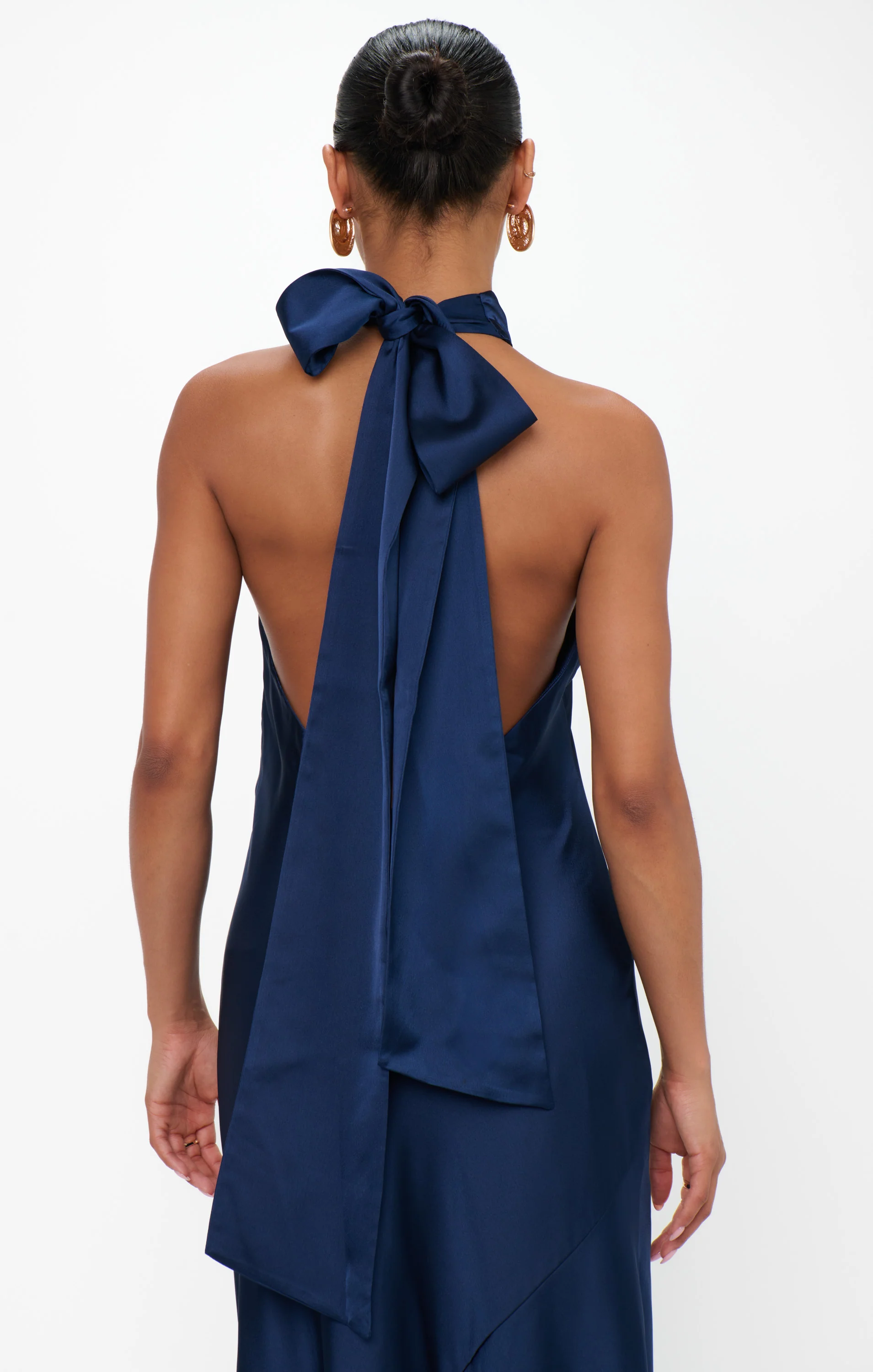Lisa Maxi Dress ~ Midnight Navy Luxe Satin - Image 2