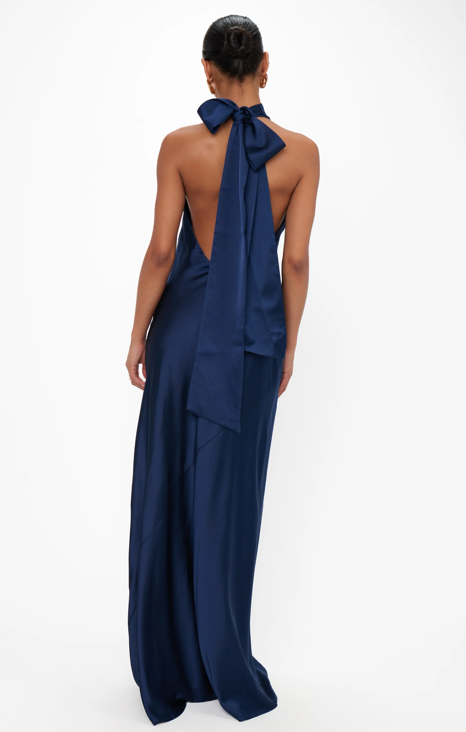 Lisa Maxi Dress ~ Midnight Navy Luxe Satin - Image 6
