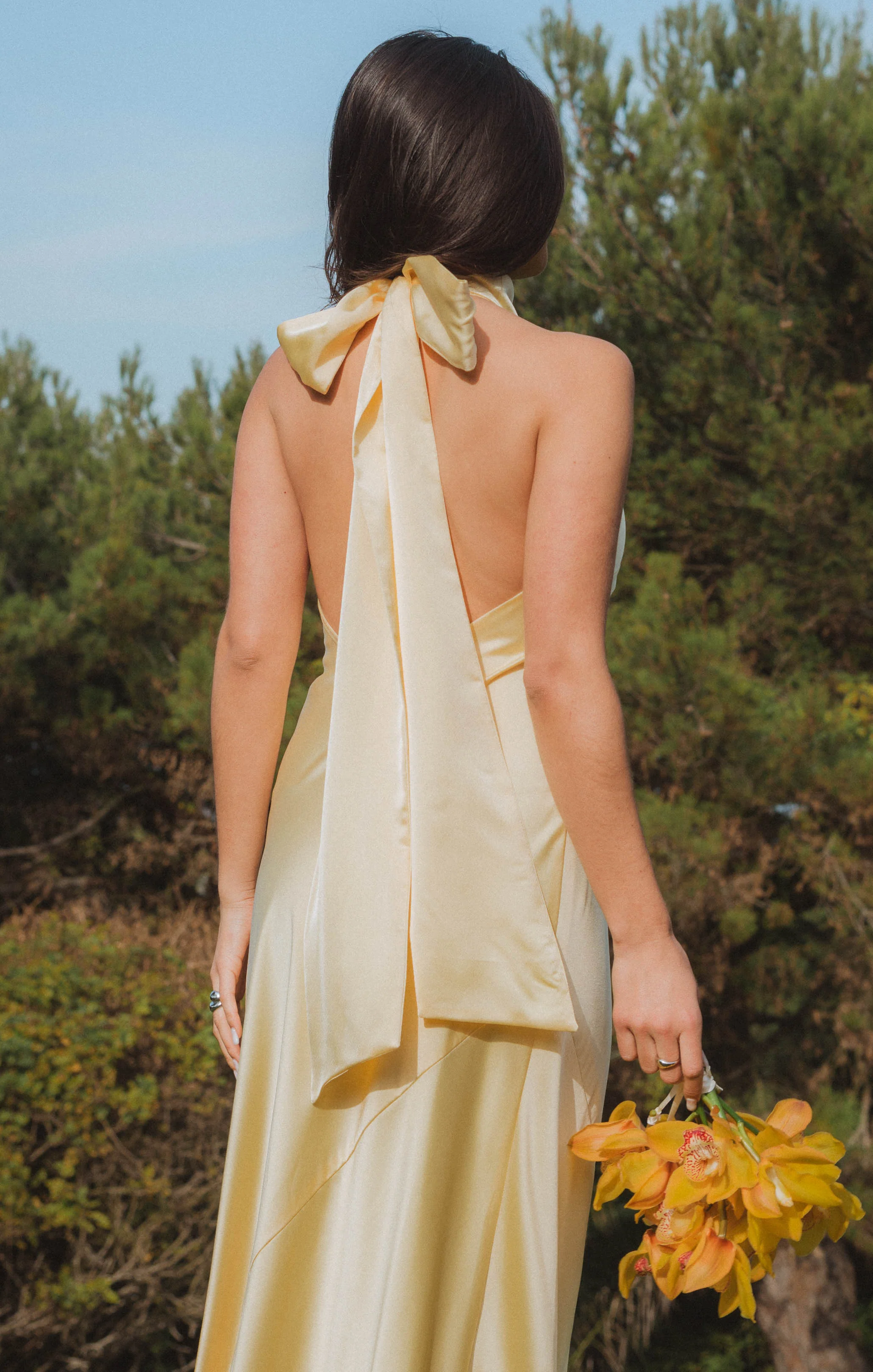 Lisa Maxi Dress ~ Pale Yellow Luxe Satin - Image 4