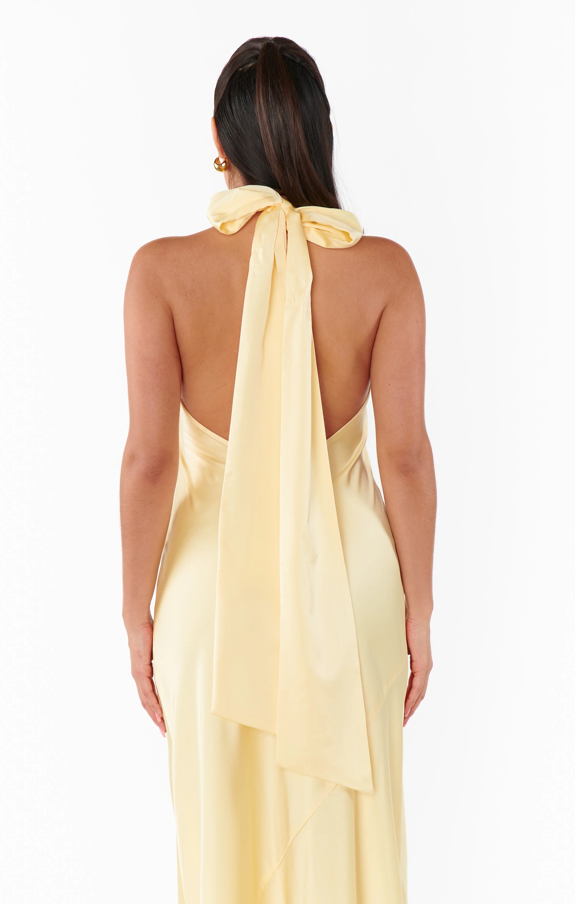 Lisa Maxi Dress ~ Pale Yellow Luxe Satin - Image 8