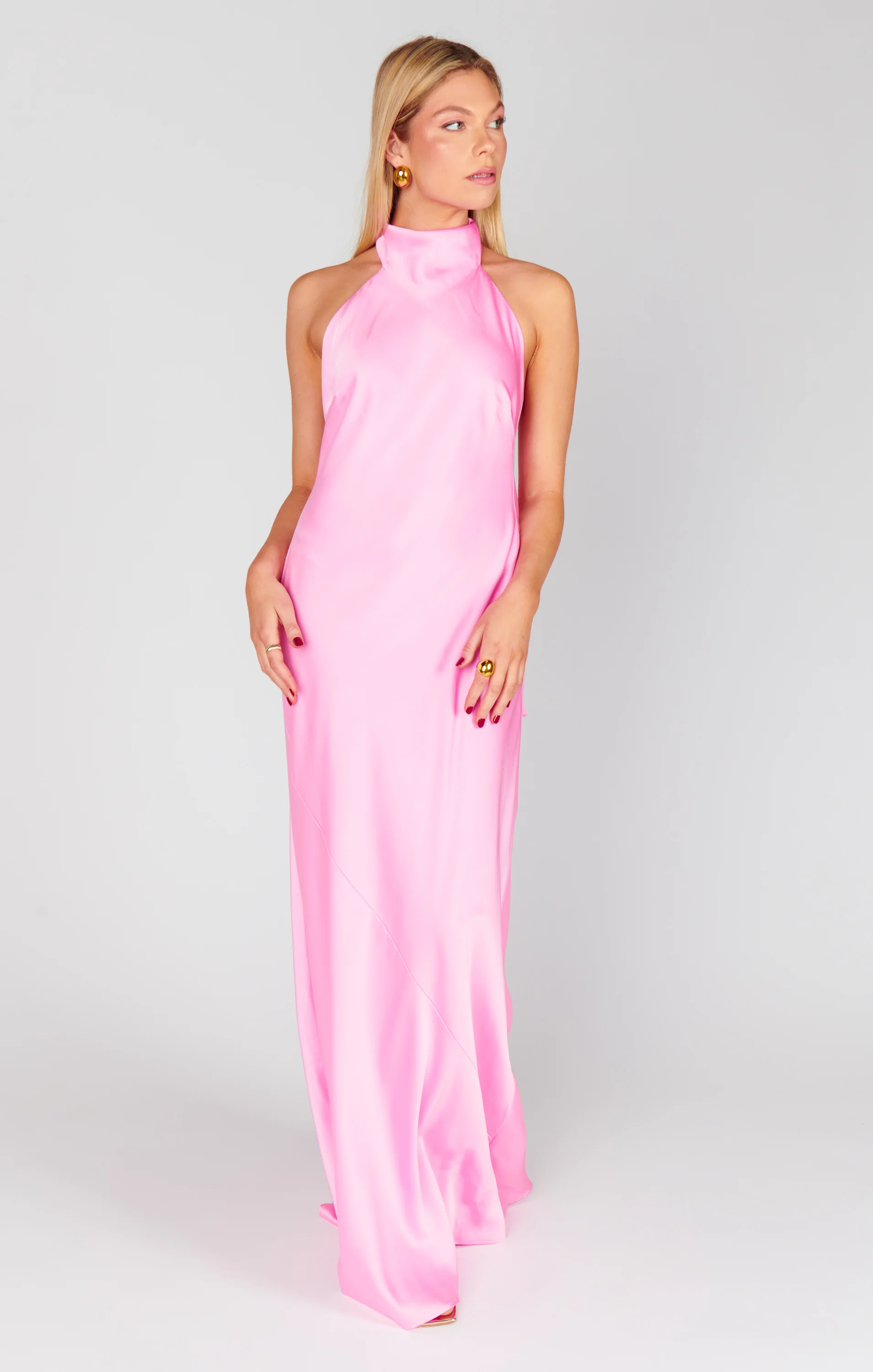 Lisa Maxi Dress ~ Pink Luxe Satin - Image 4