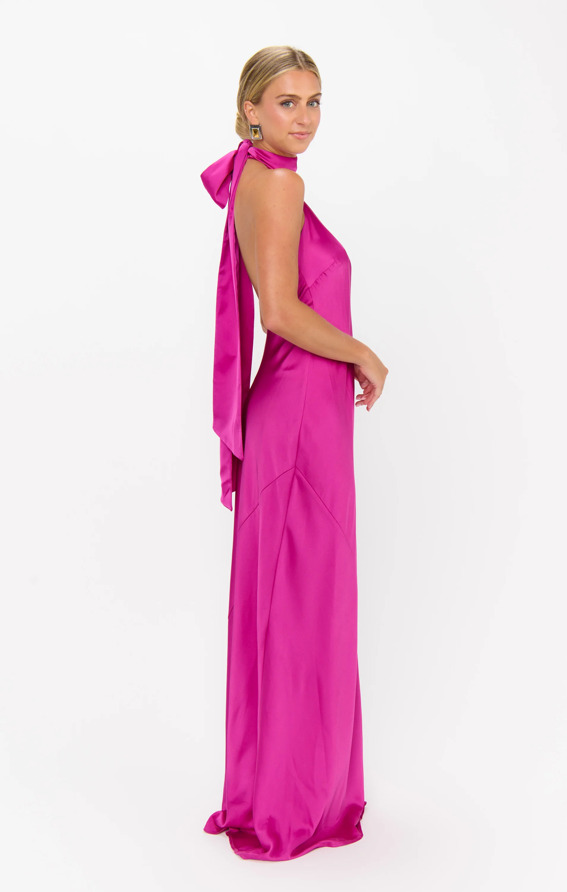 Lisa Maxi Dress ~ Rich Magenta Luxe Satin - Image 6