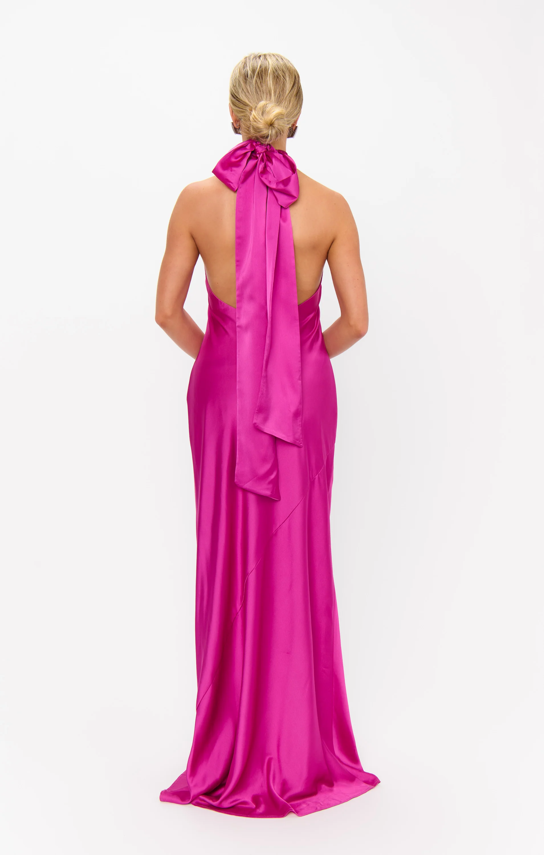 Lisa Maxi Dress ~ Rich Magenta Luxe Satin - Image 7