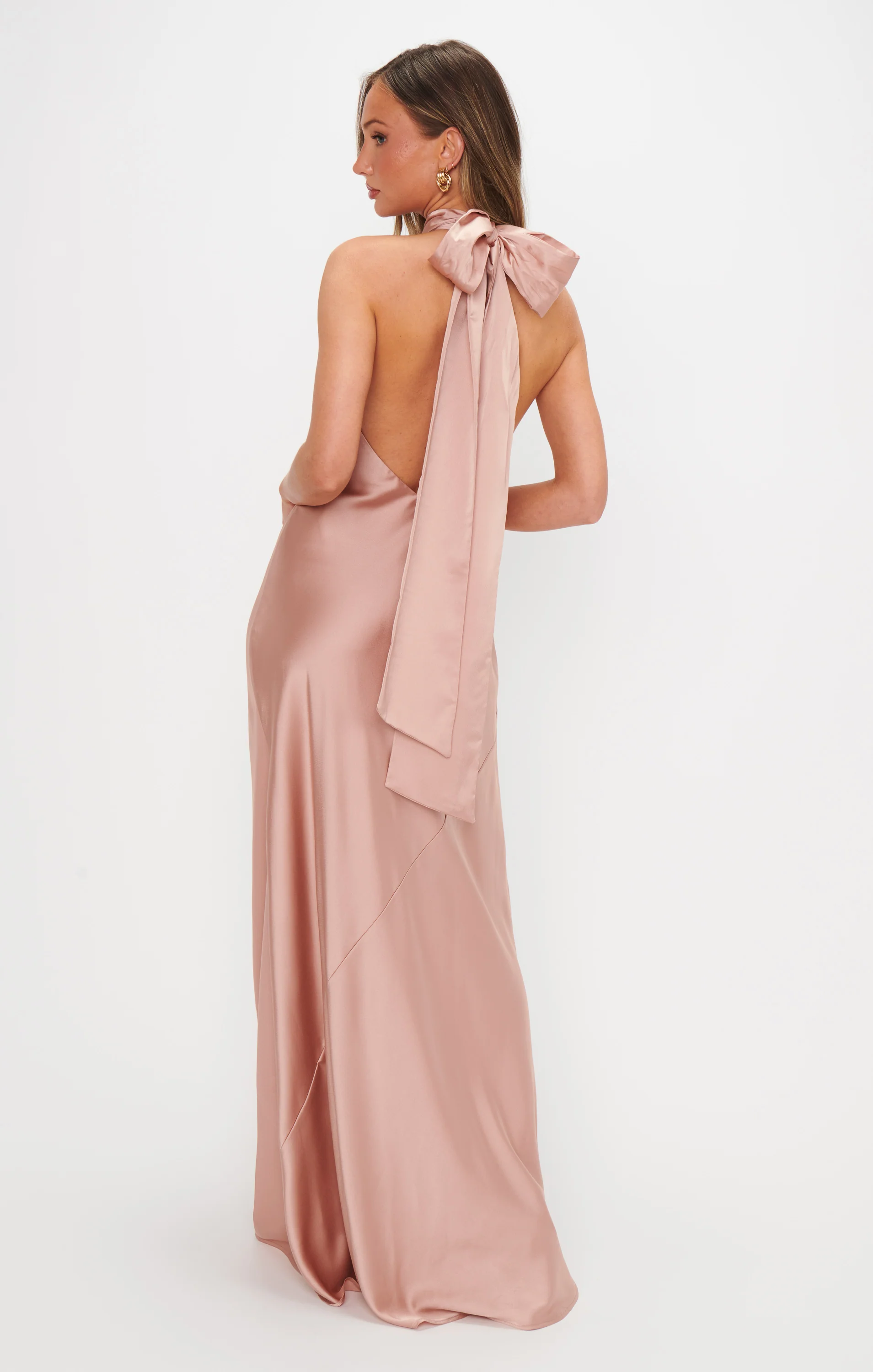 Lisa Maxi Dress ~ Rose Gold Luxe Satin - Image 3