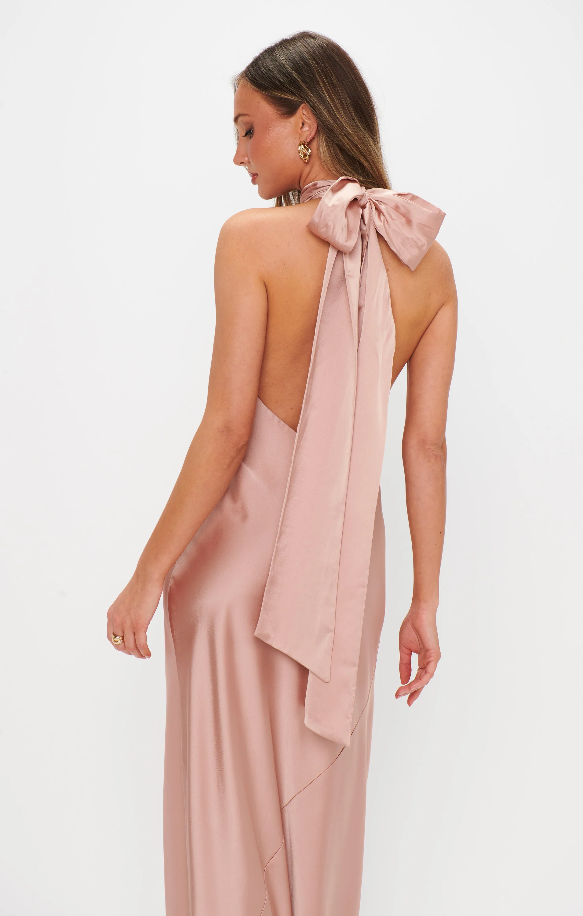 Lisa Maxi Dress ~ Rose Gold Luxe Satin - Image 5