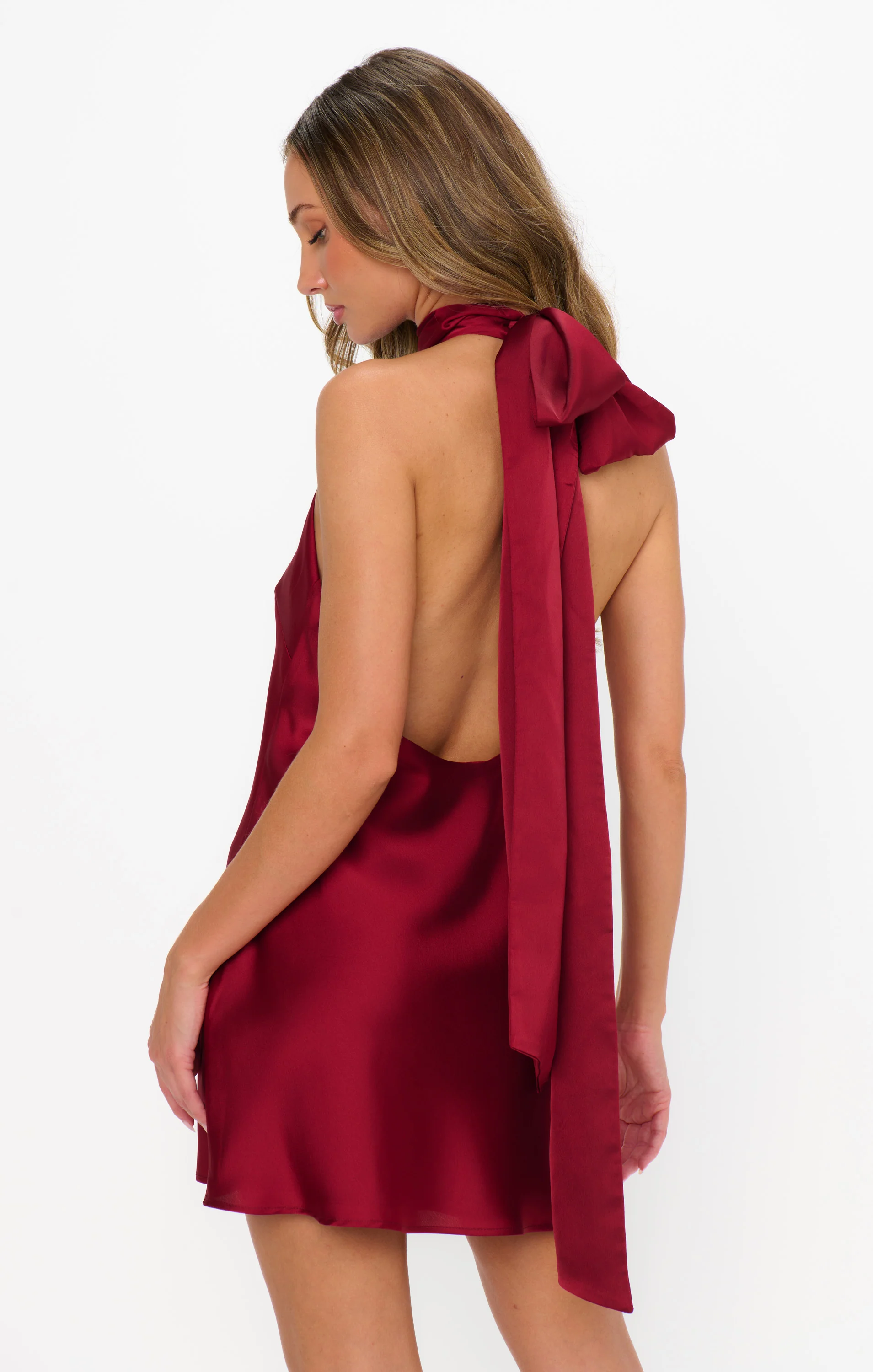 Lisa Mini Dress ~ Cranberry Luxe Satin - Image 5
