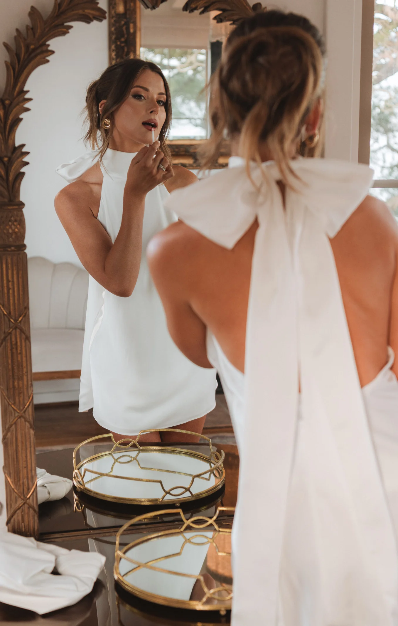 Lisa Mini Dress ~ Ivory Luxe Satin - Image 2