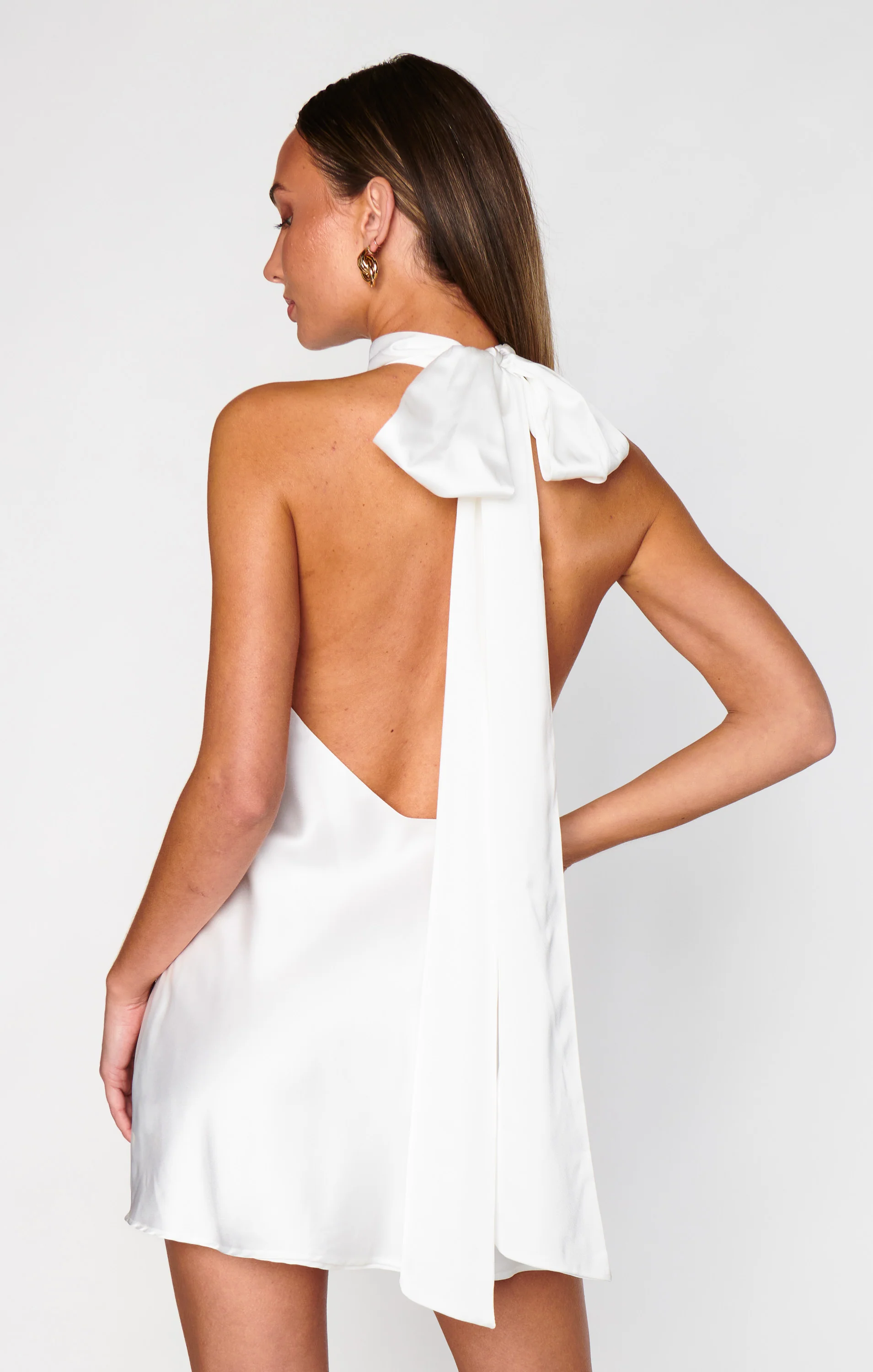Lisa Mini Dress ~ Ivory Luxe Satin - Image 4