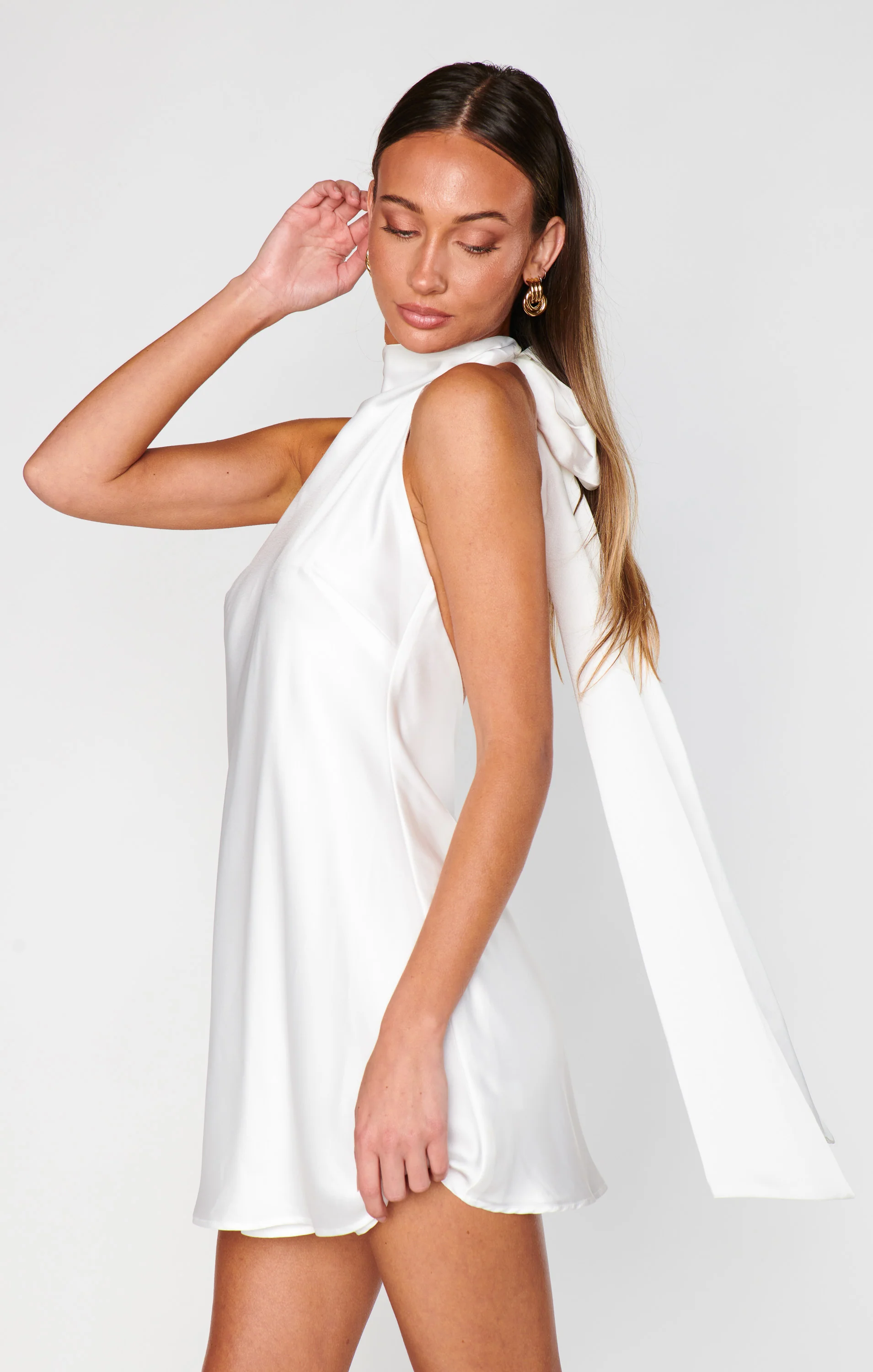 Lisa Mini Dress ~ Ivory Luxe Satin - Image 6