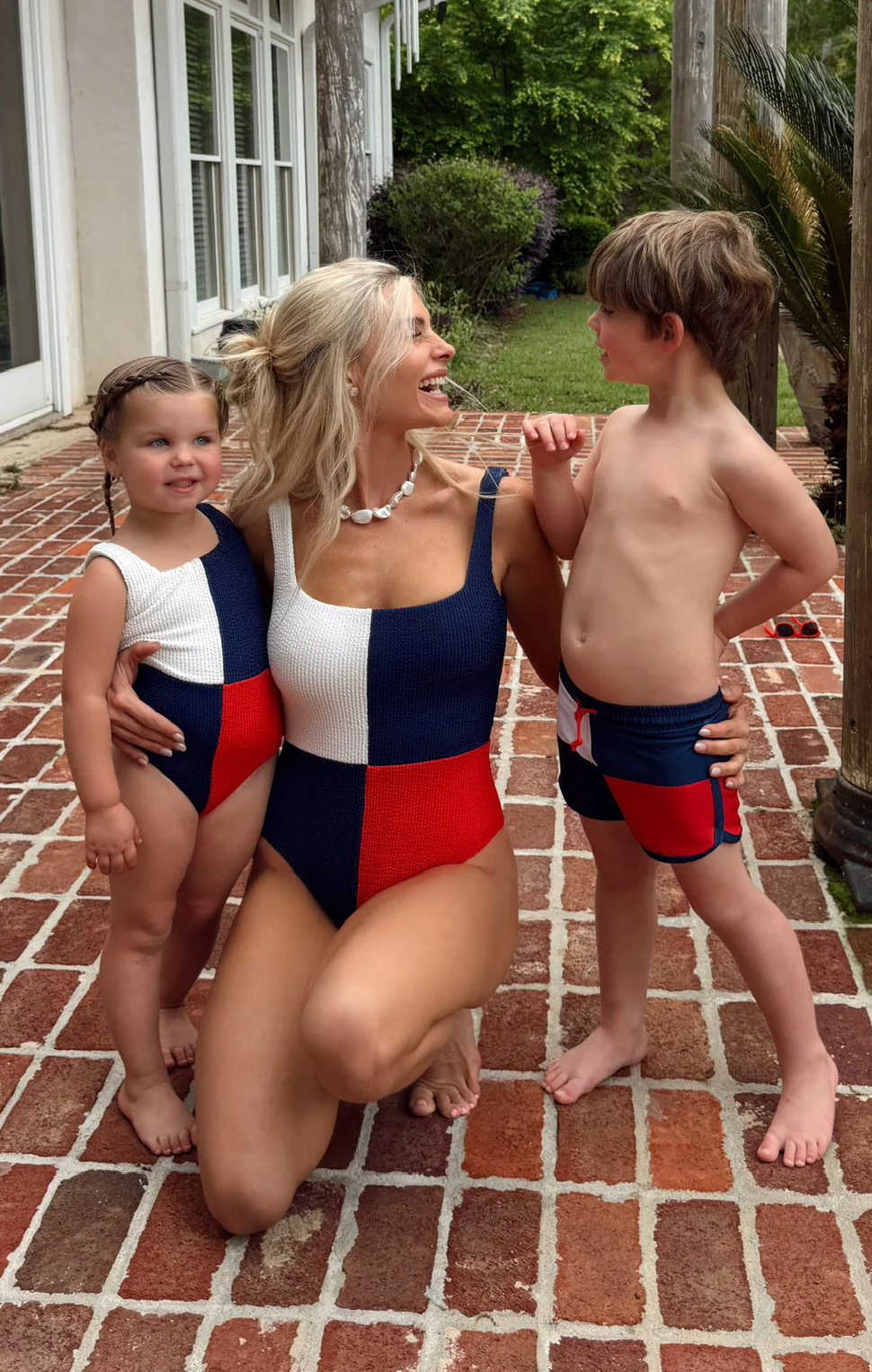 Little Beach Bum Trunks ~ Americana Colorblock - Image 4