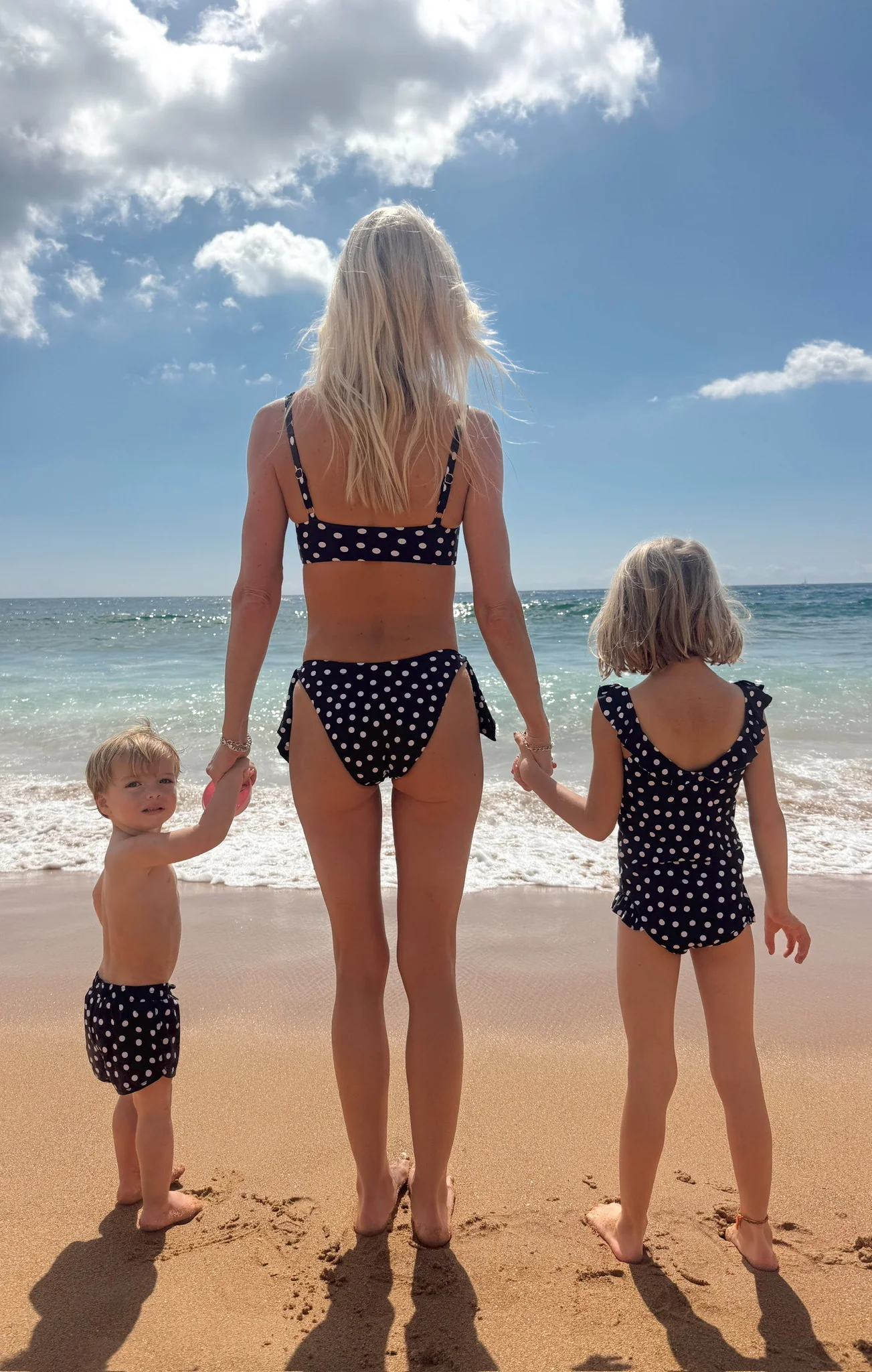 Little Beach Bum Trunks ~ Navy Polka Dot - Image 4