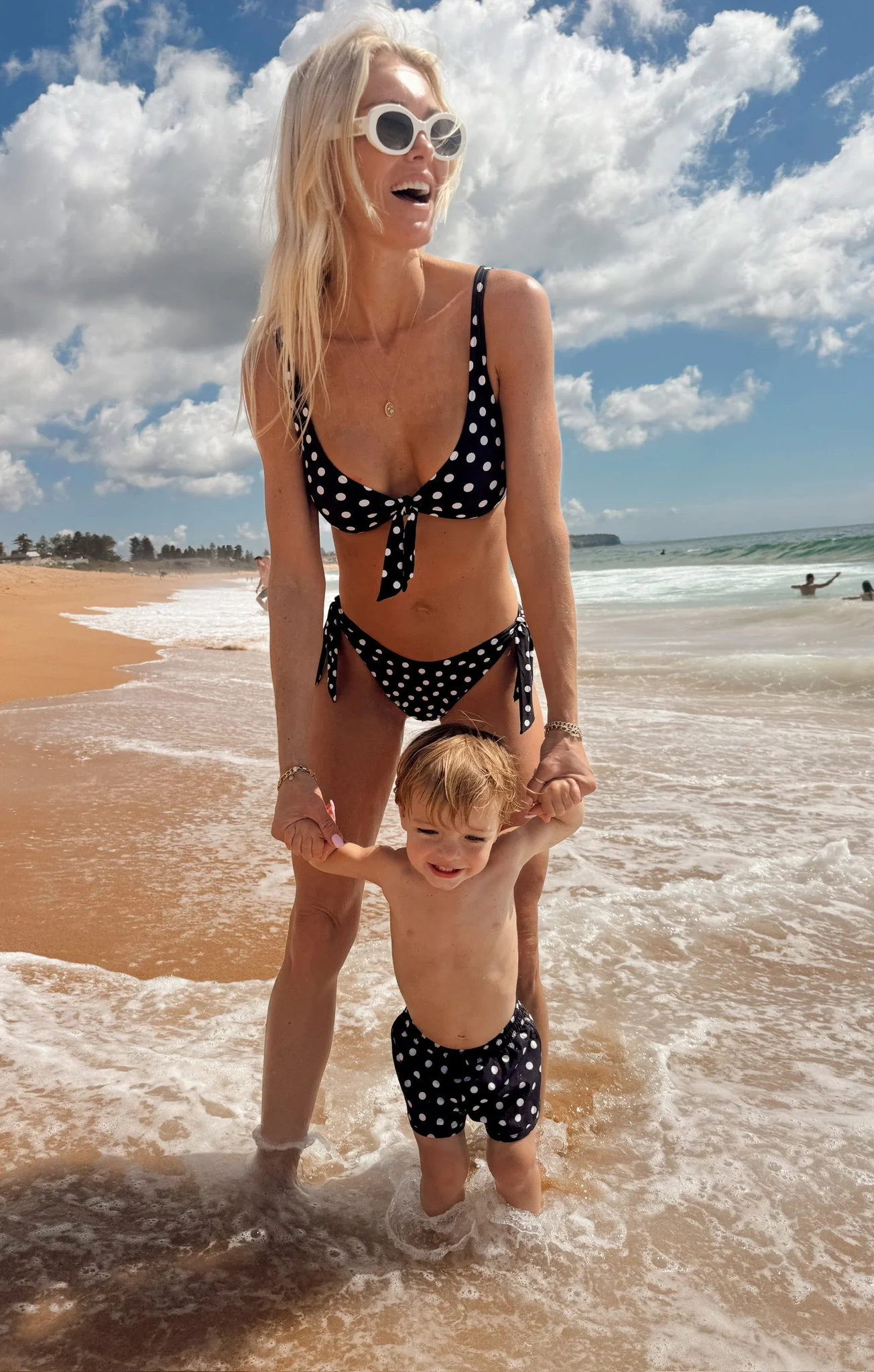 Little Beach Bum Trunks ~ Navy Polka Dot - Image 5