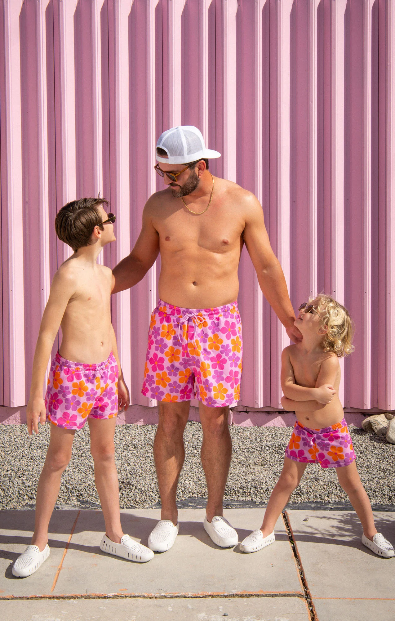 Little Beach Bum Trunks ~ Pink Daisy - Image 2