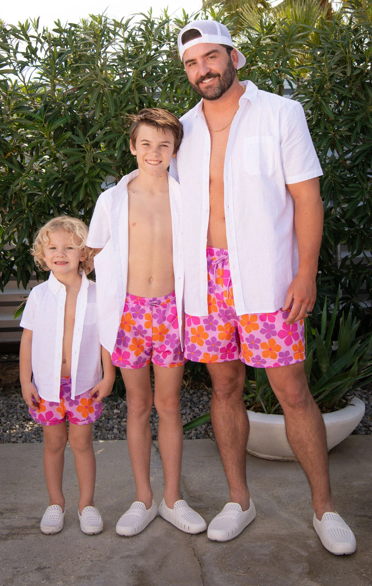 Little Beach Bum Trunks ~ Pink Daisy - Image 4