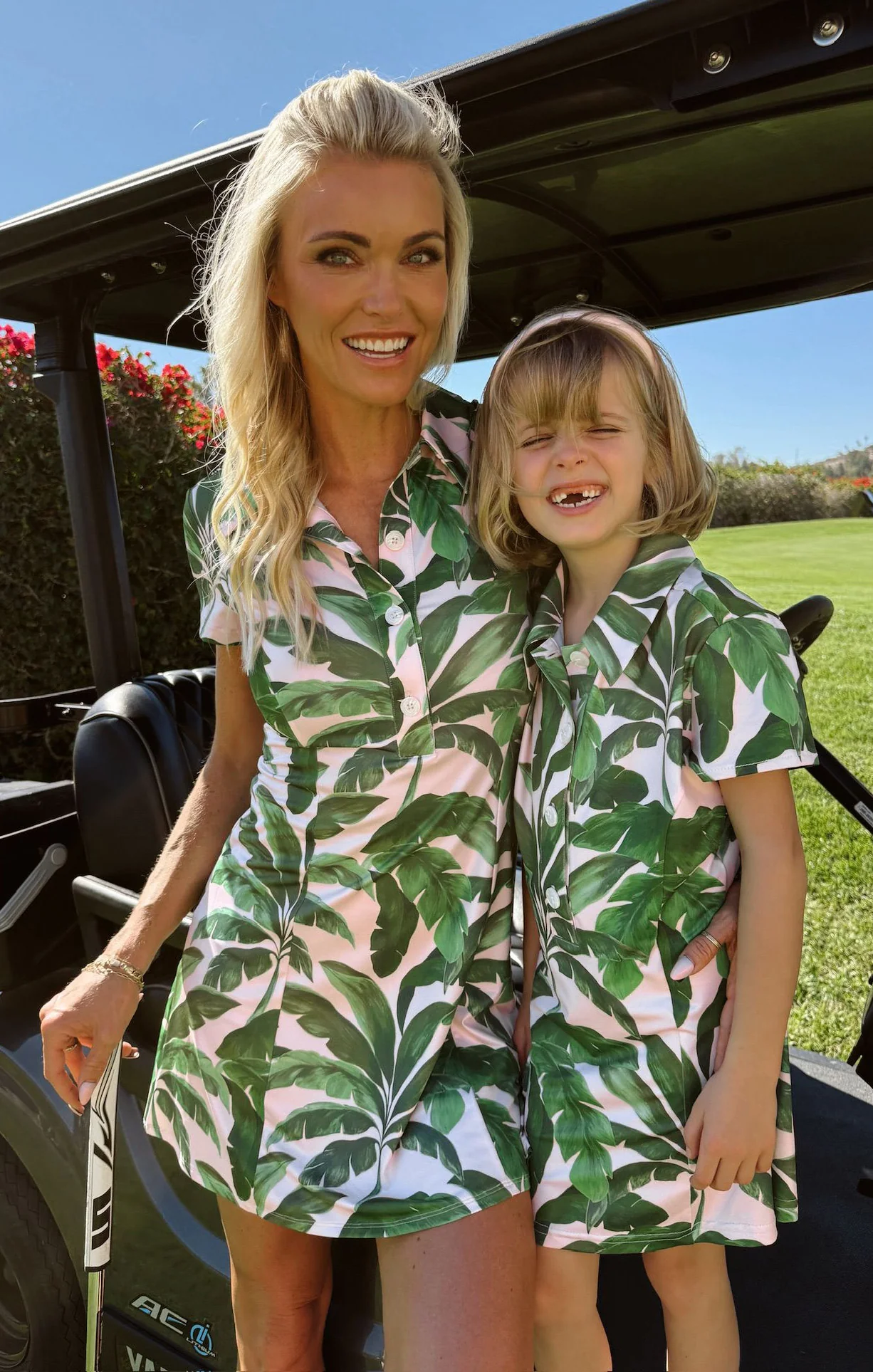Little Clubhouse Dress ~ Pink Palms - Image 2