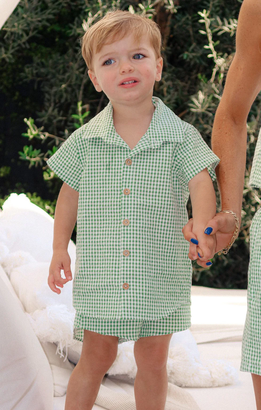 Little Maren Shorts ~ Field Green Gingham - Image 7