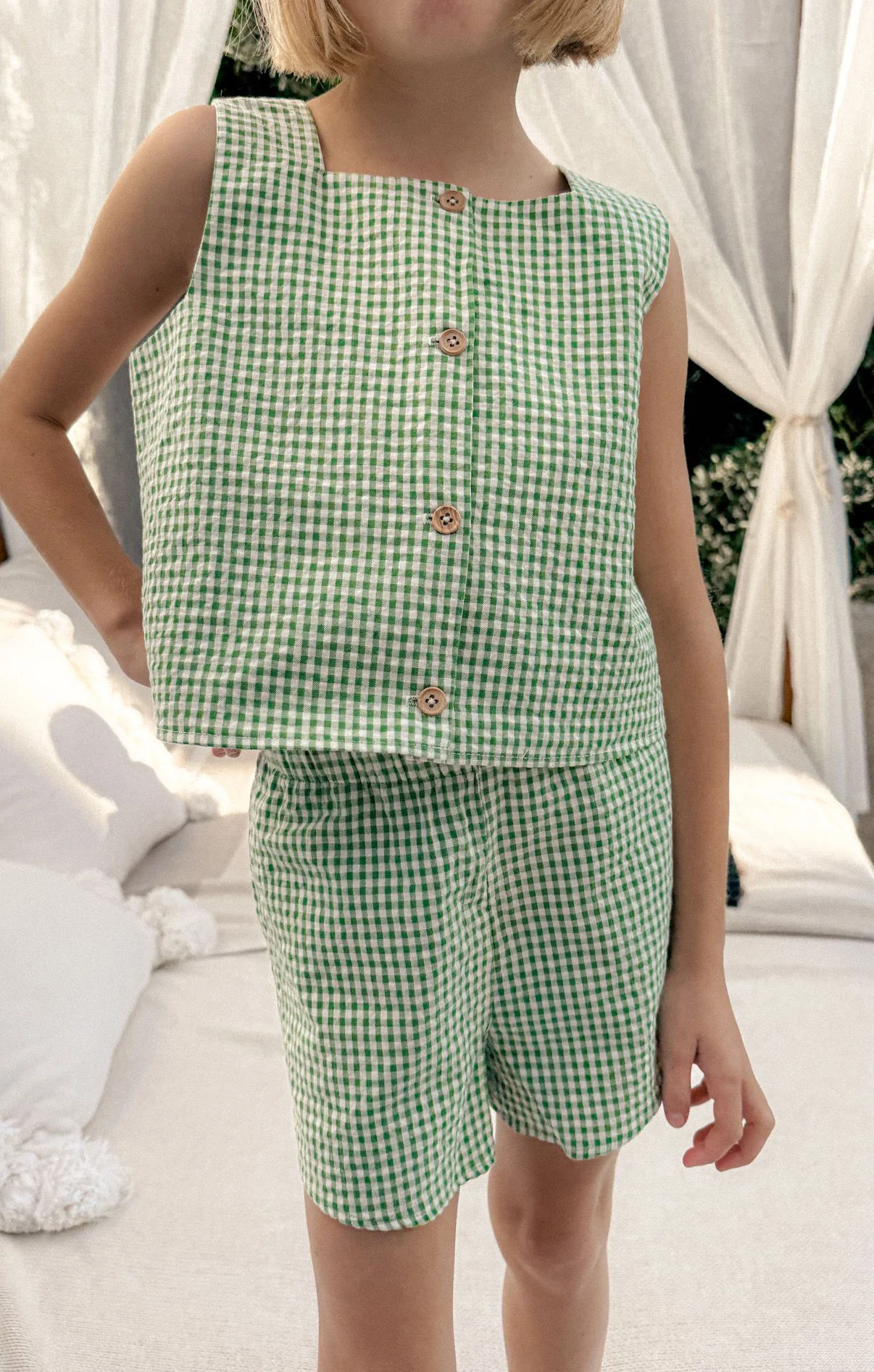 Little Maren Top ~ Field Green Gingham - Image 3