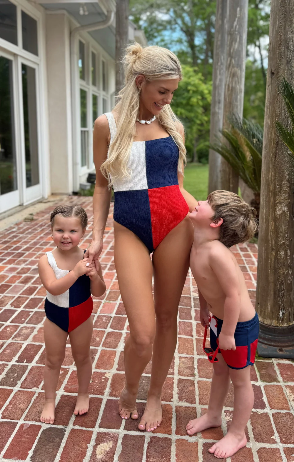 Little Scrunch One Piece ~ Americana Colorblock Scrunch - Image 3
