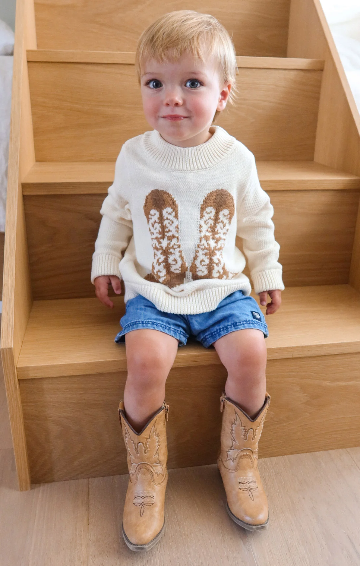 Little Stay Awhile Sweater ~ Cowboy Boot Knit - Image 4