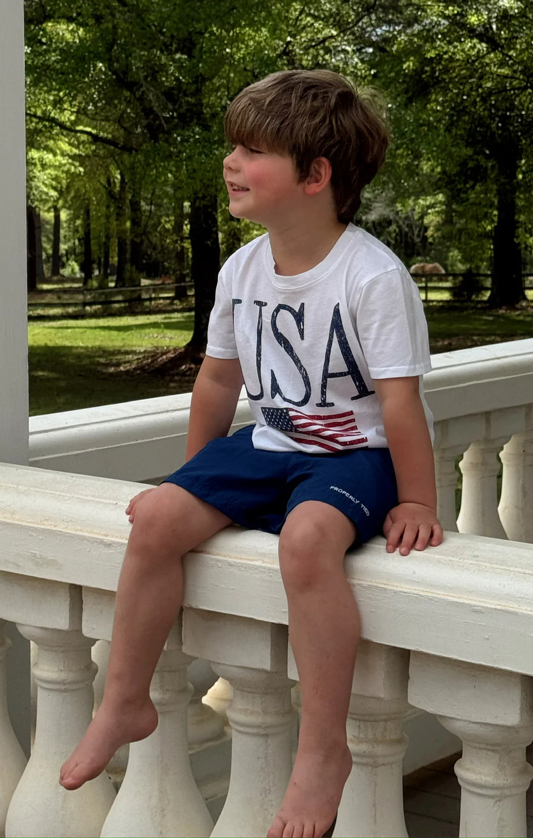 Little Travis Tee ~ USA Flag Graphic
