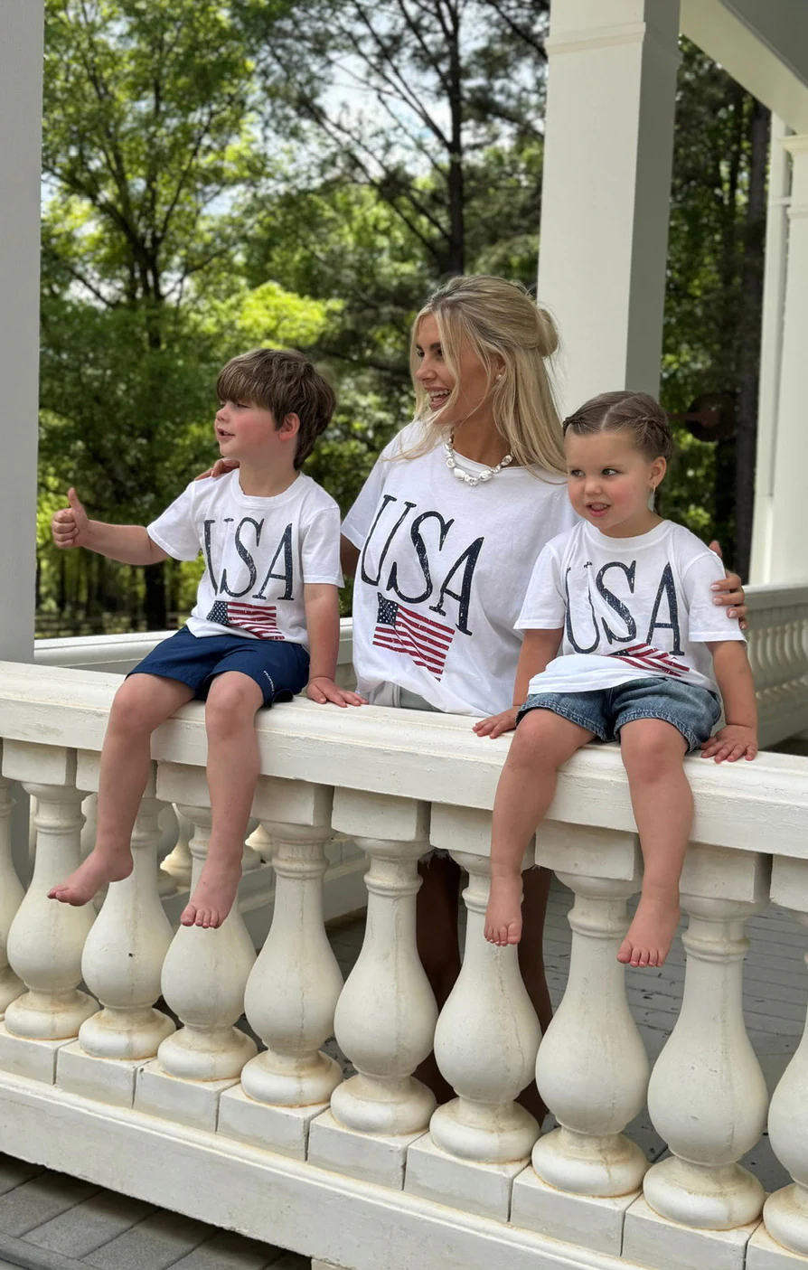 Little Travis Tee ~ USA Flag Graphic - Image 2