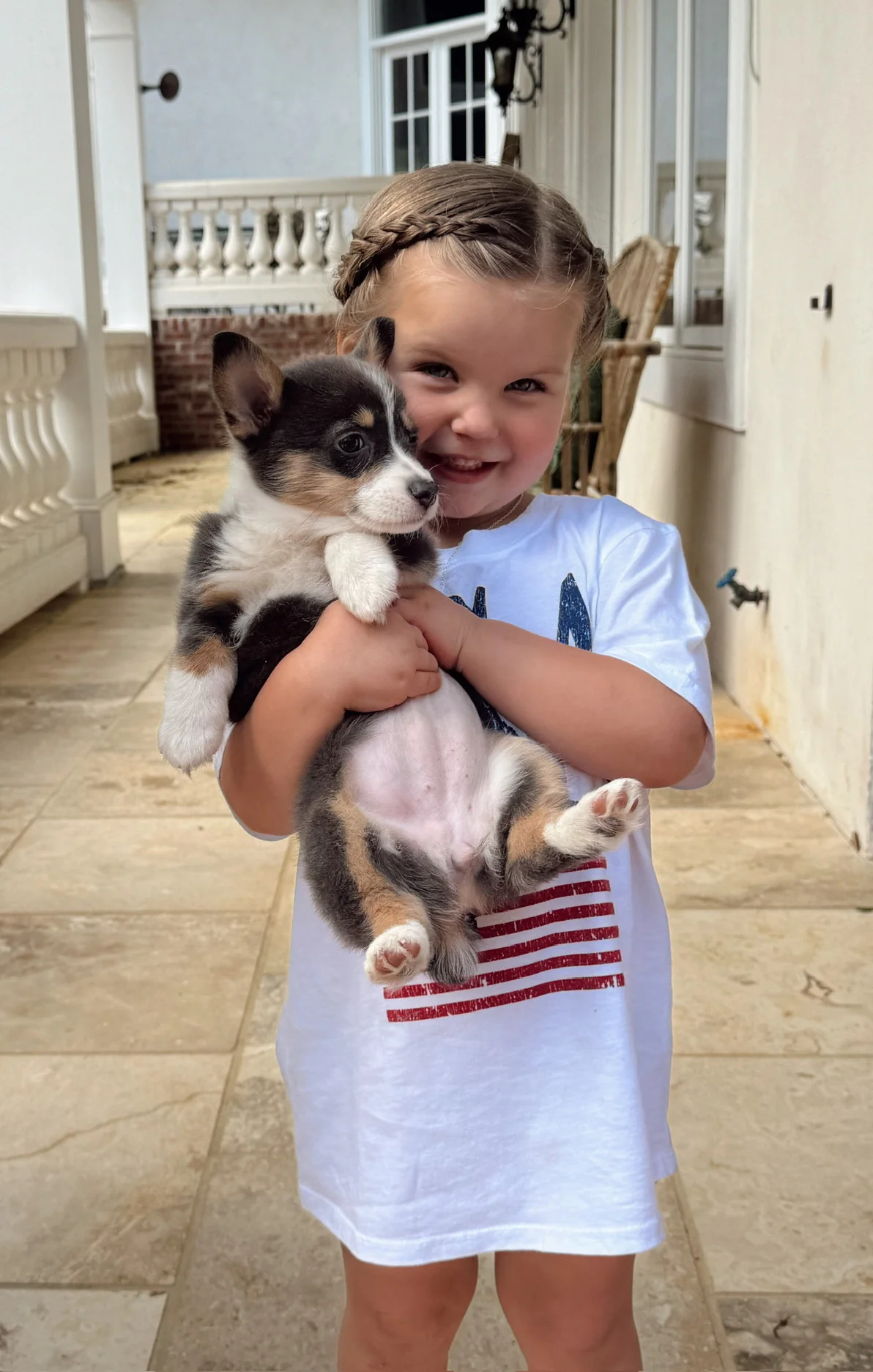 Little Travis Tee ~ USA Flag Graphic - Image 3