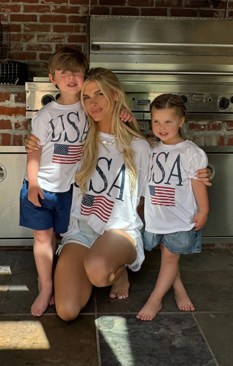 Little Travis Tee ~ USA Flag Graphic - Image 4