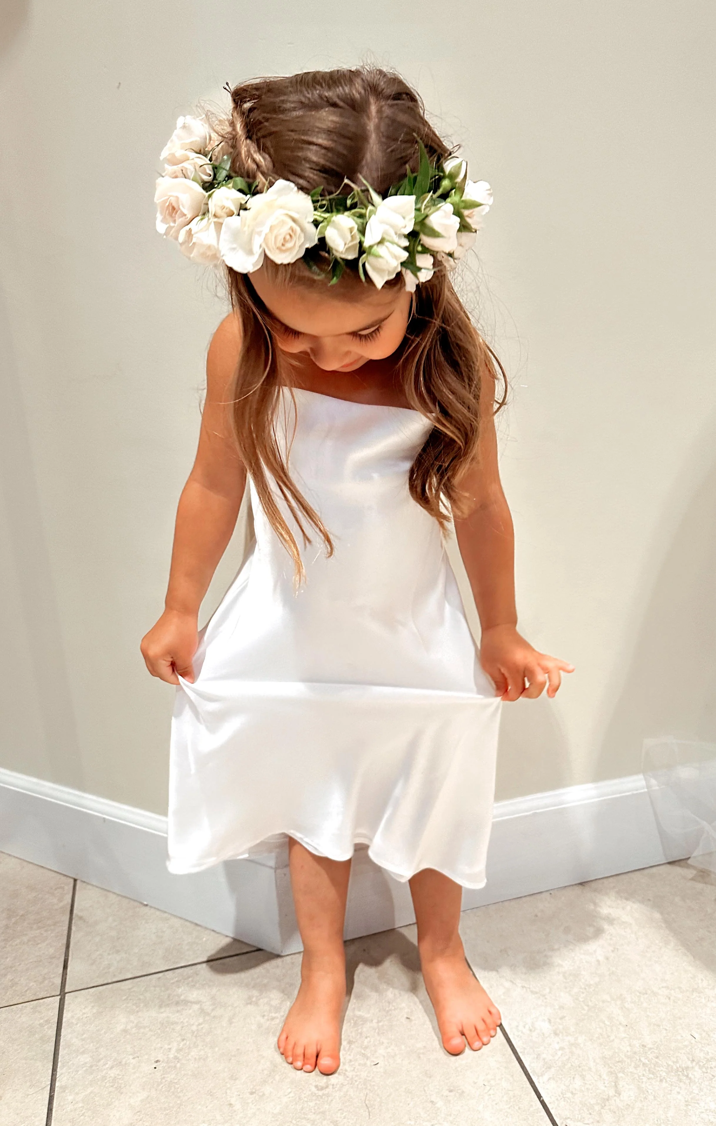 Little Verona Dress ~ Ivory Luxe Satin - Image 5