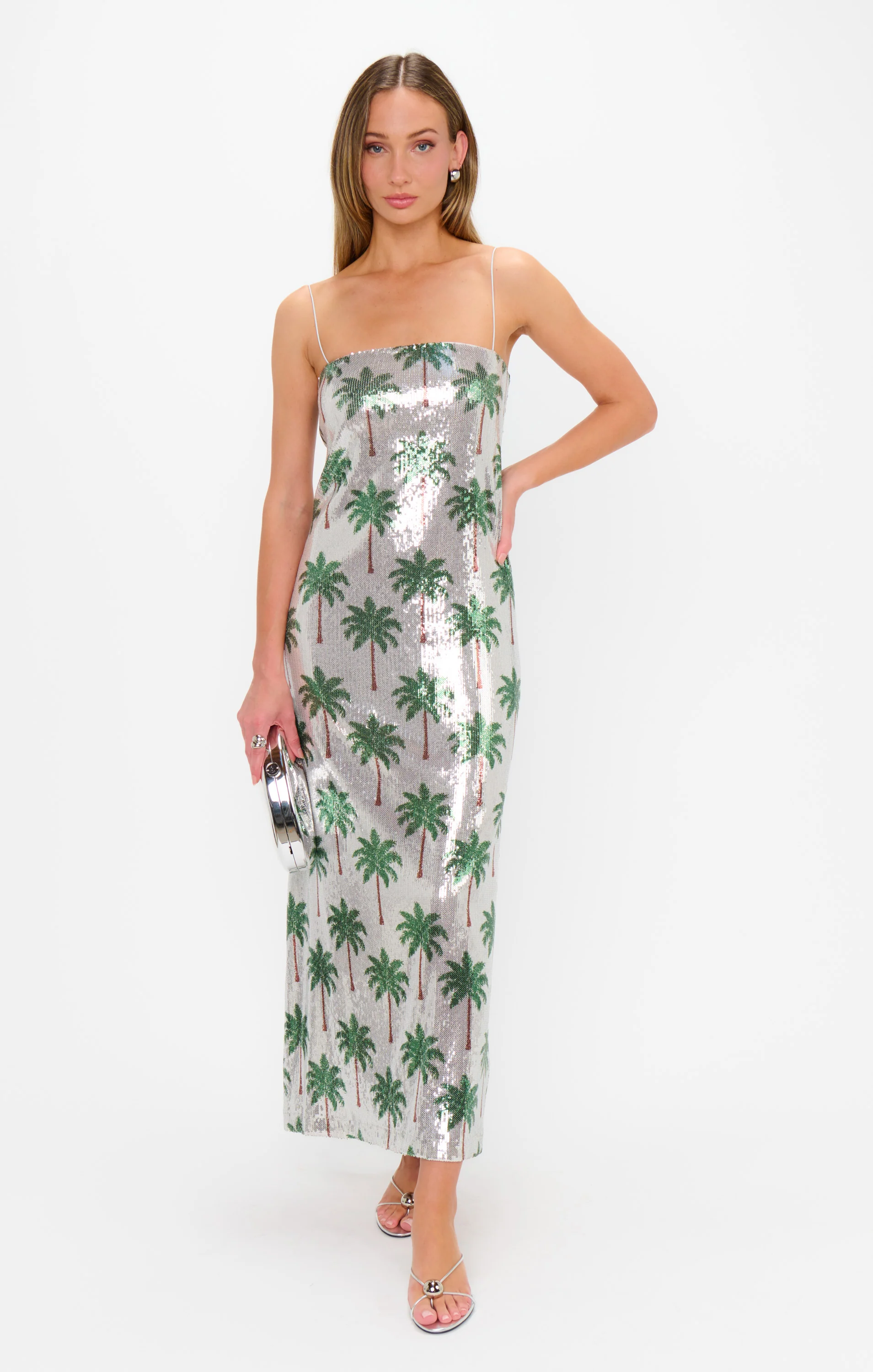 Lizzy Midi Dress ~ Disco Palm Sequins - Image 2