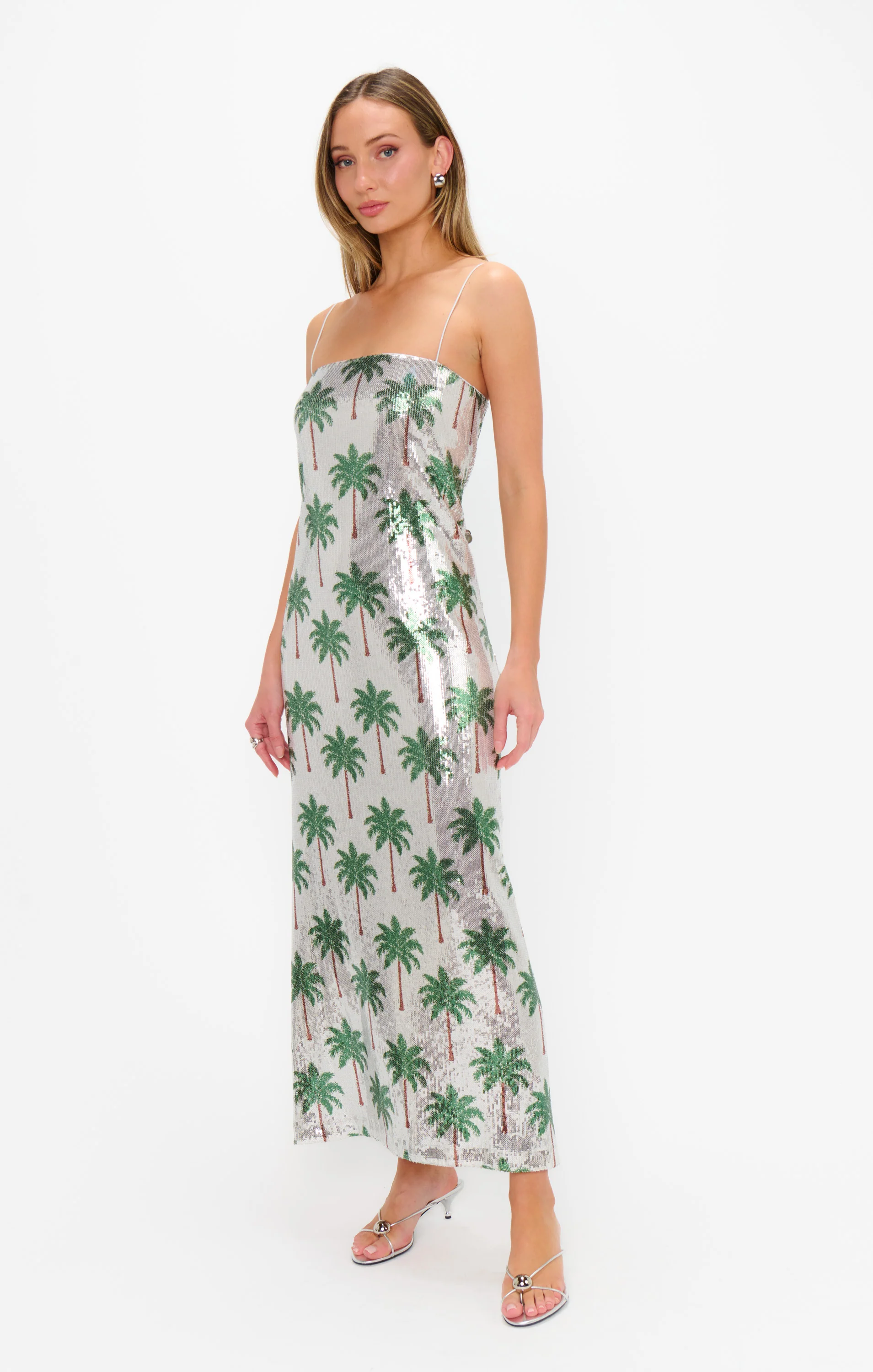 Lizzy Midi Dress ~ Disco Palm Sequins - Image 4